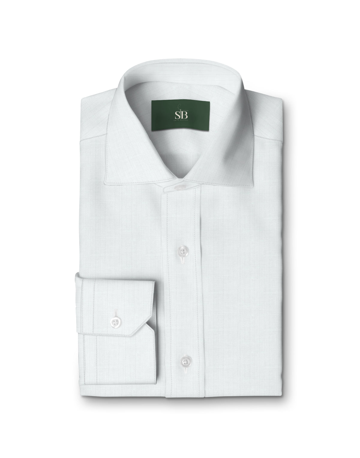 White Herringbone Shirt — folded shirt — FM06300