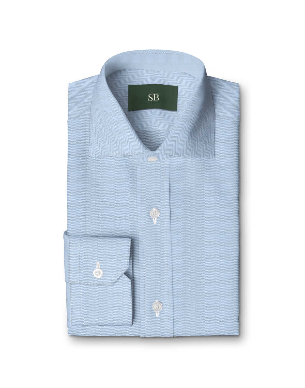 Sky Blue Herringbone Stripe Shirt — folded shirt — FM19734