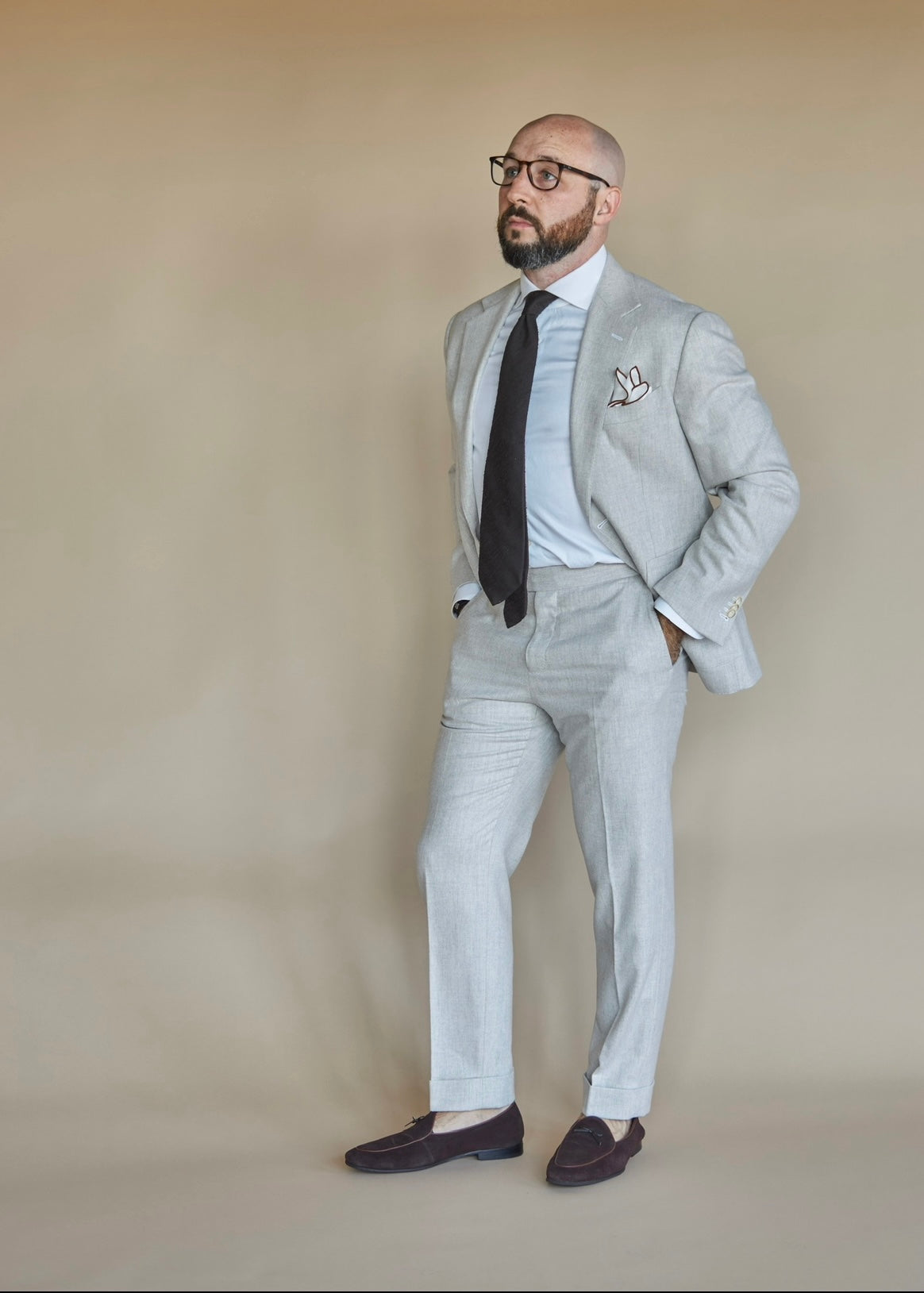 Cream Flannel Suit