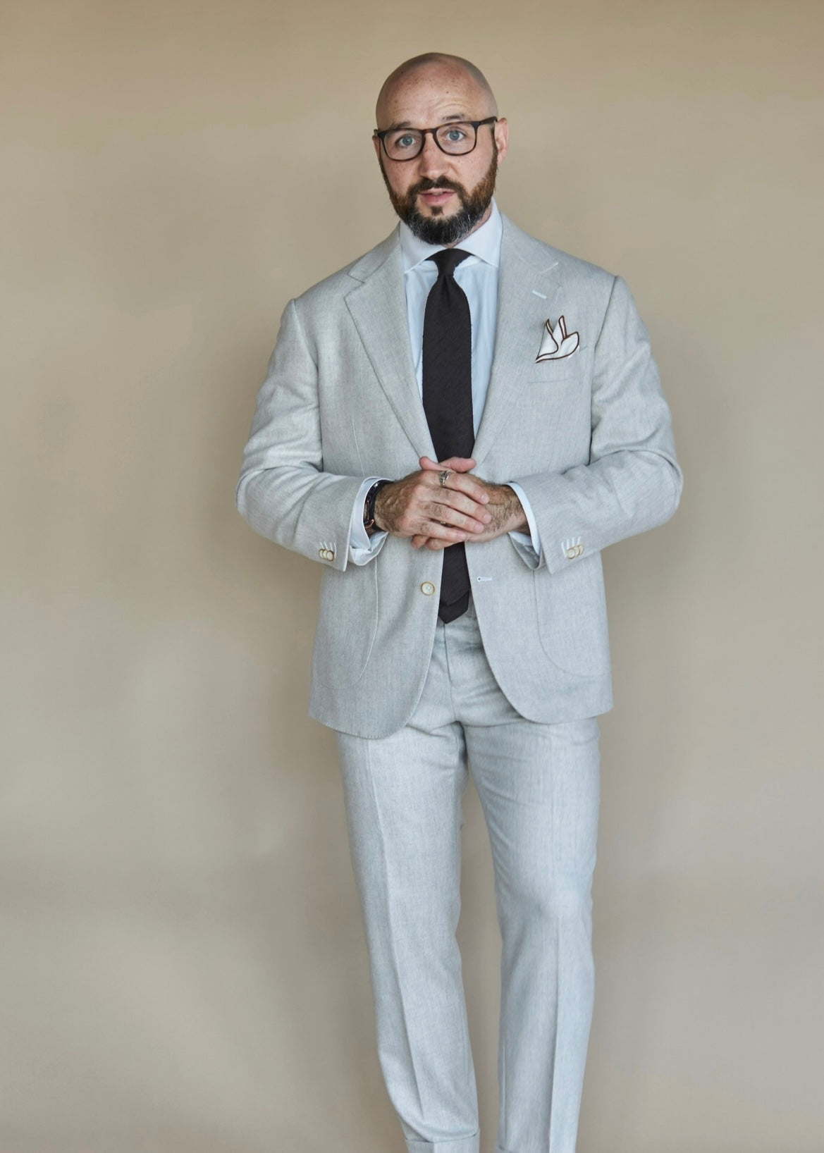 Cream Flannel Suit
