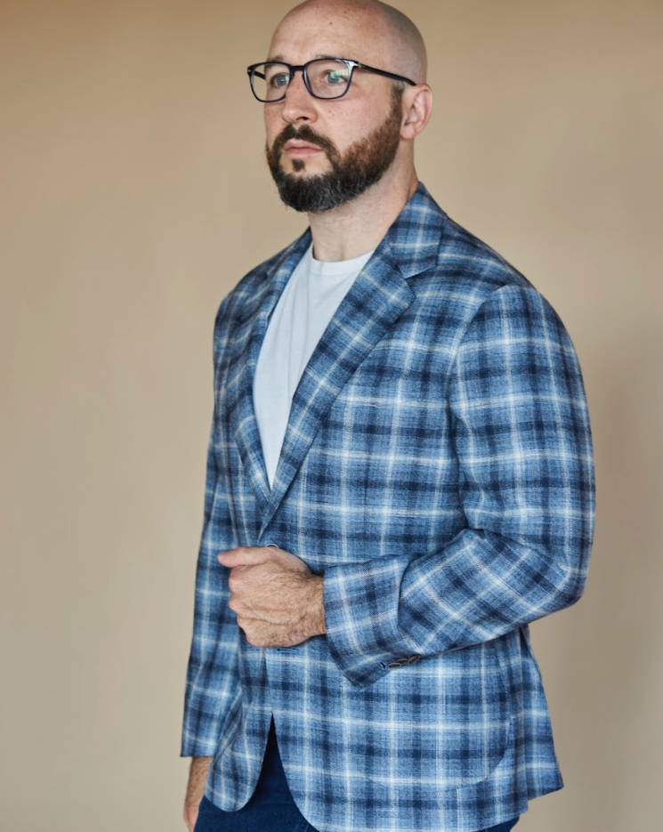 Blue & Grey Check Sport Jacket