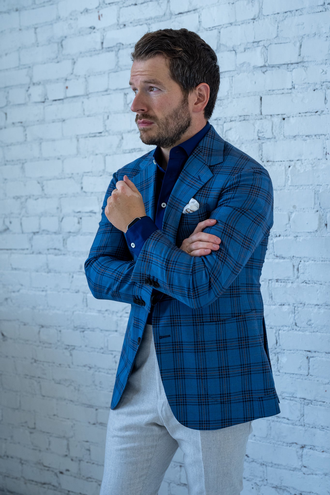 Blue & Orange Check
