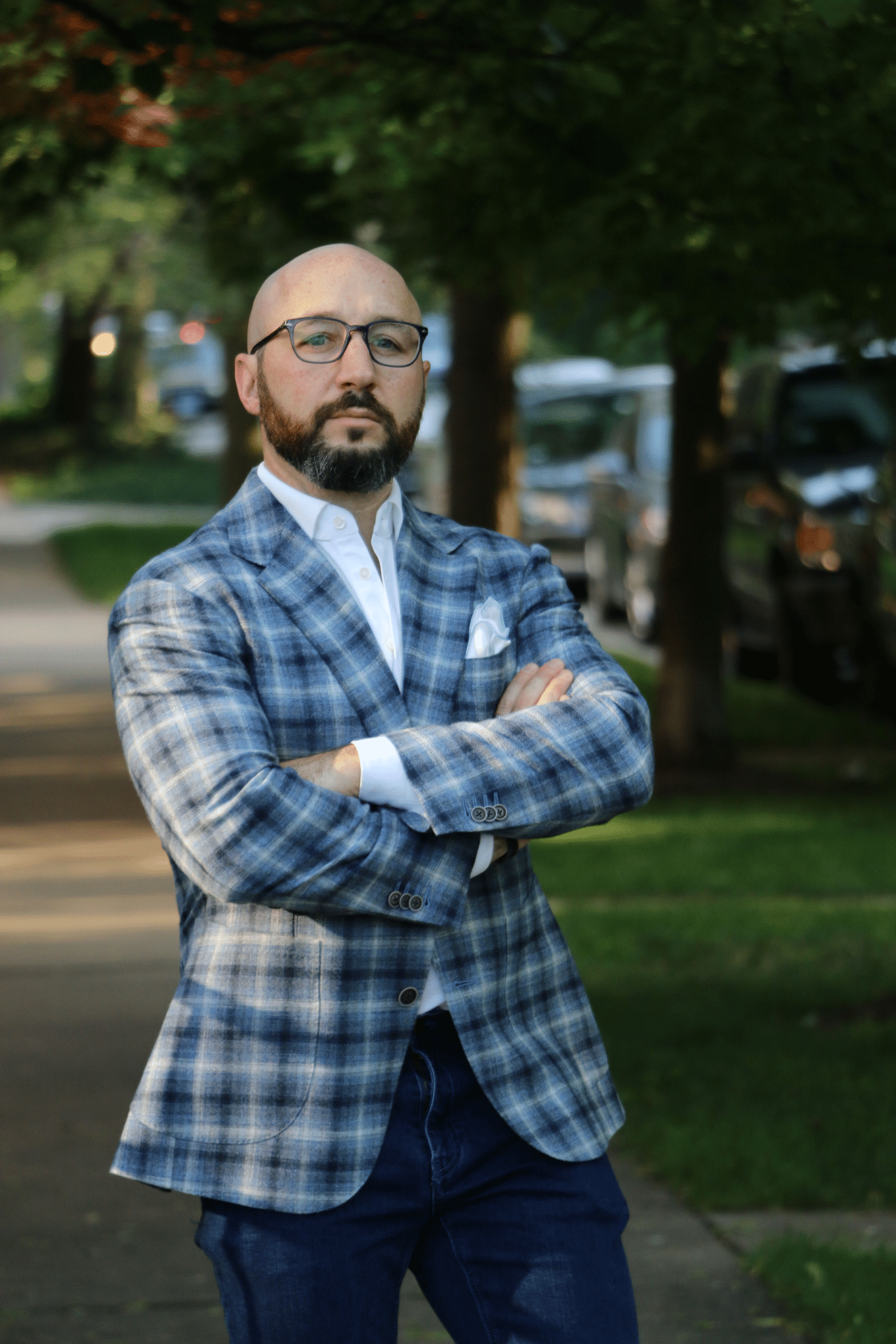 Blue & Grey Check Sport Jacket