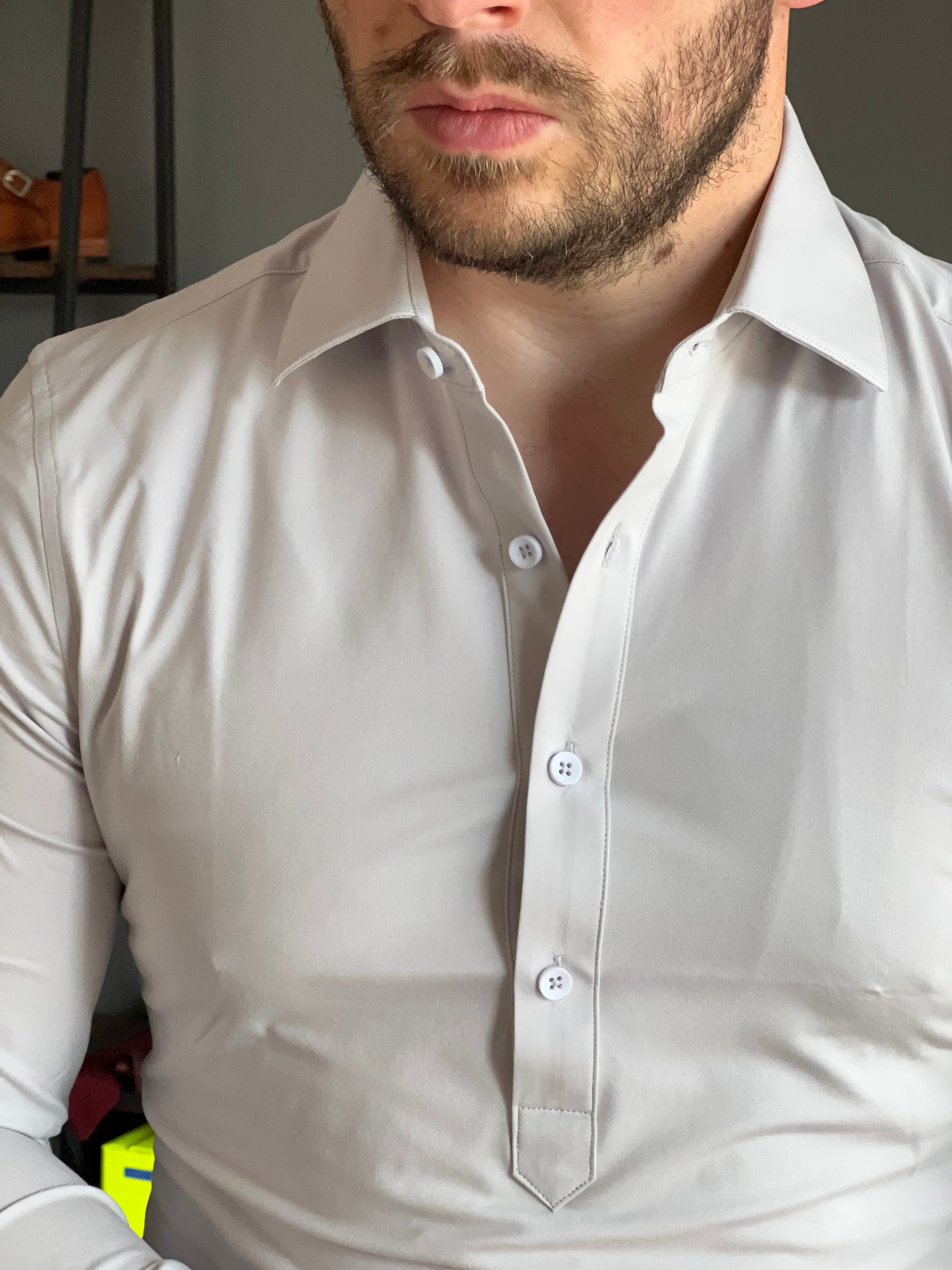 Grey Solid Stretch Everywhere Shirt
