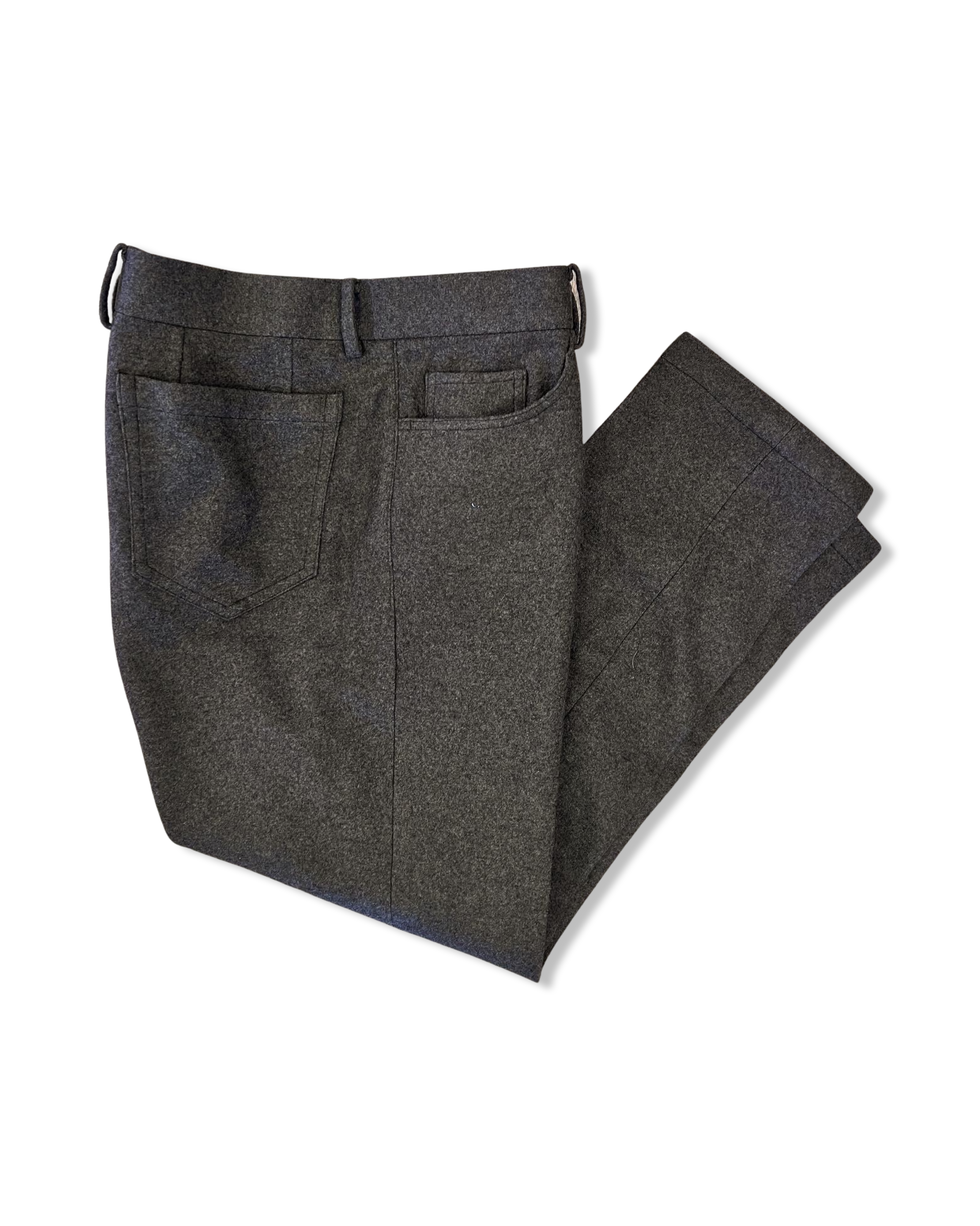 Brown Stretch Flannel Five Pocket Trouser