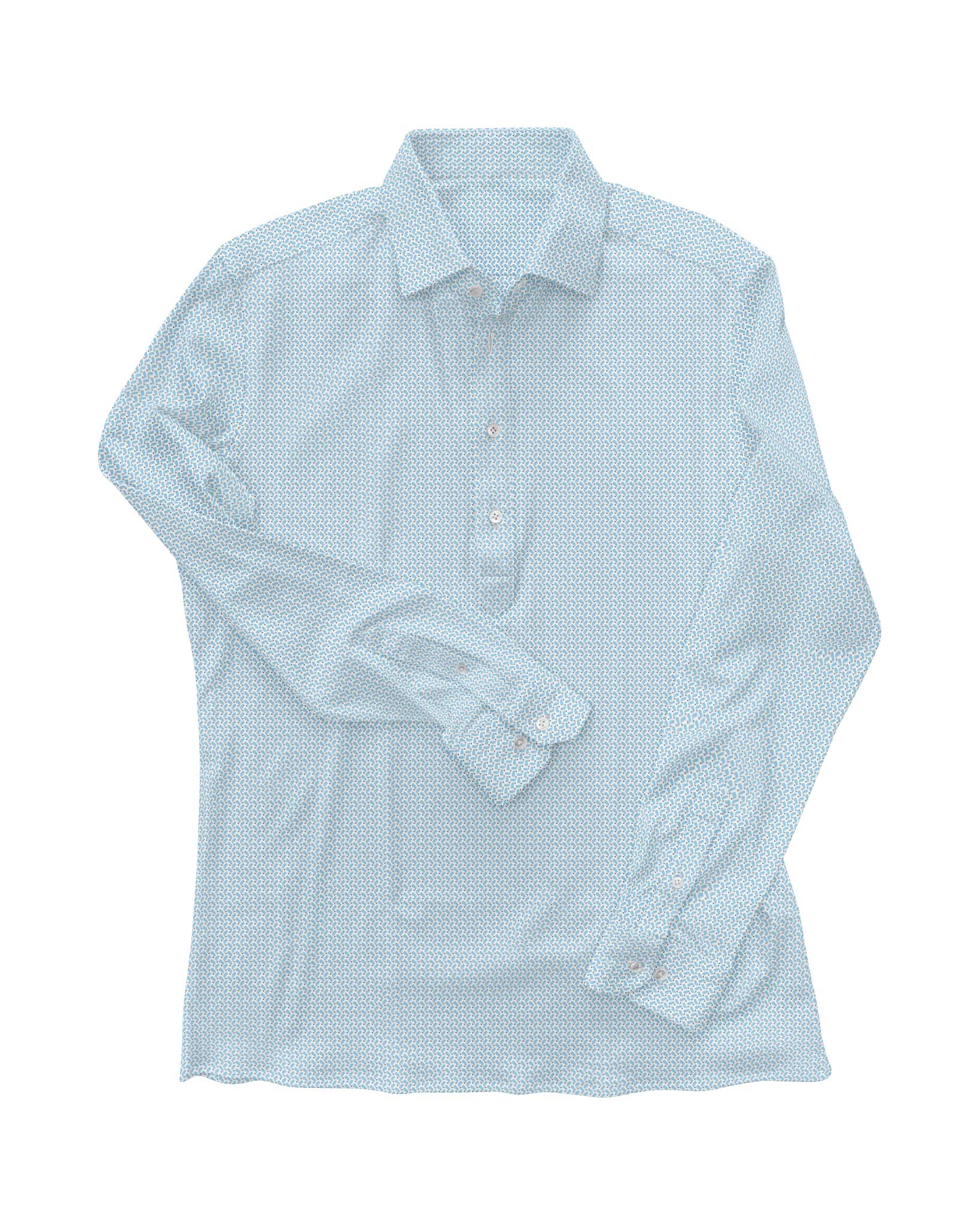 White & Blue Print Stretch Everywhere Shirt