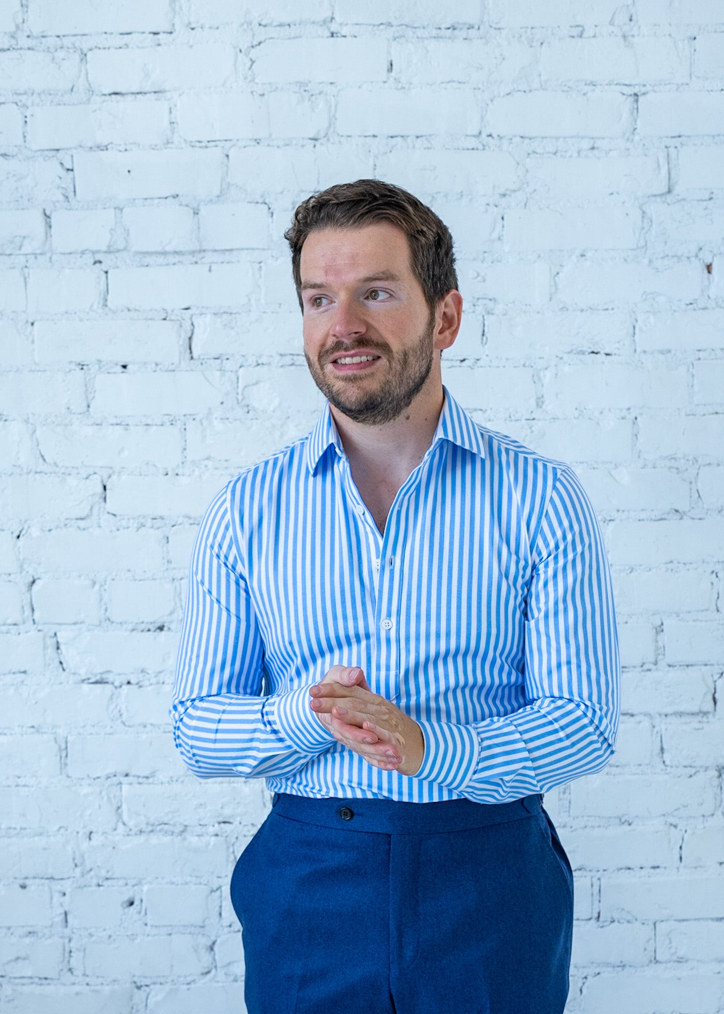 Bold Blue Stripe Stretch Everywhere Shirt