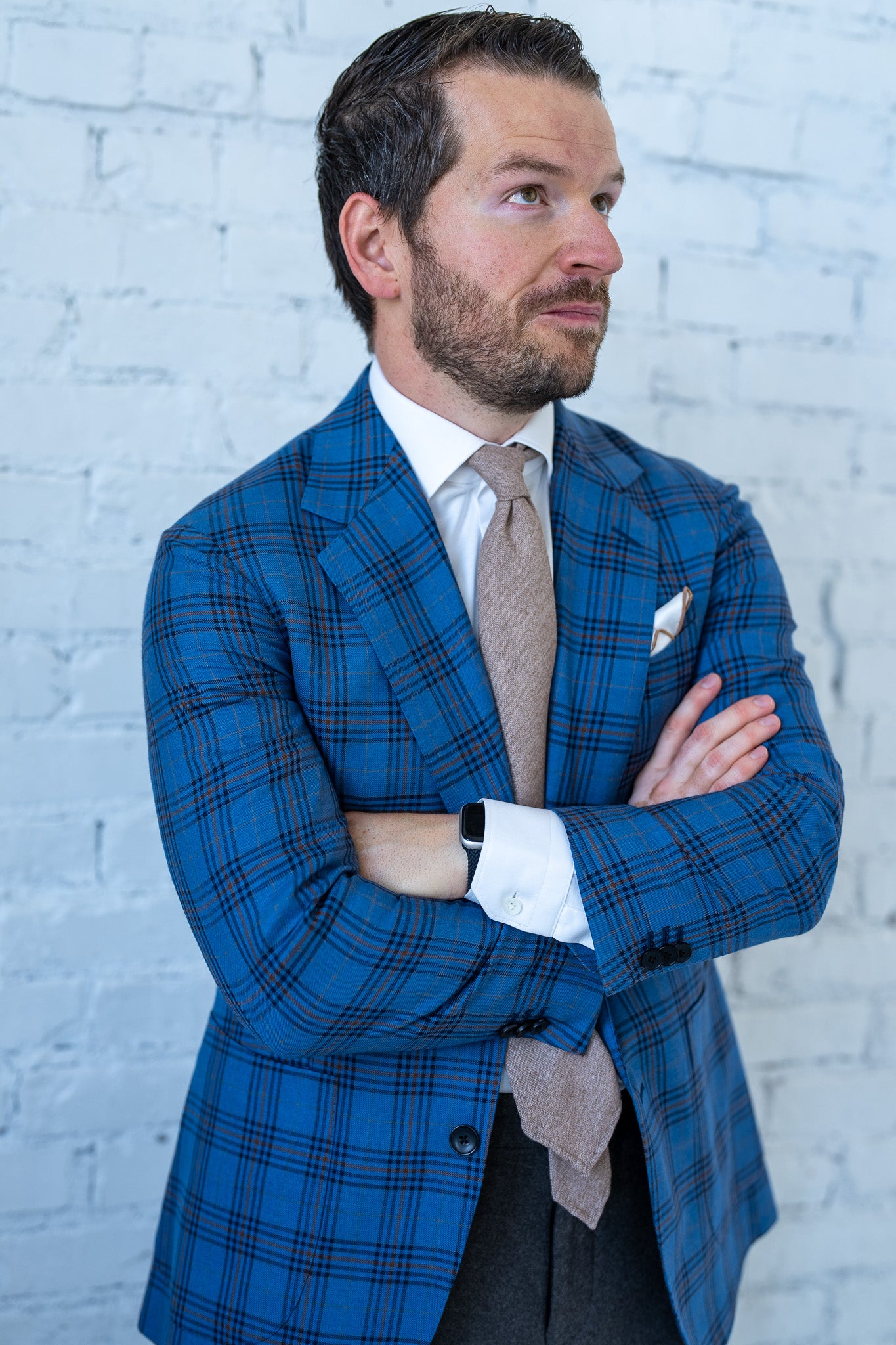 Blue & Orange Check