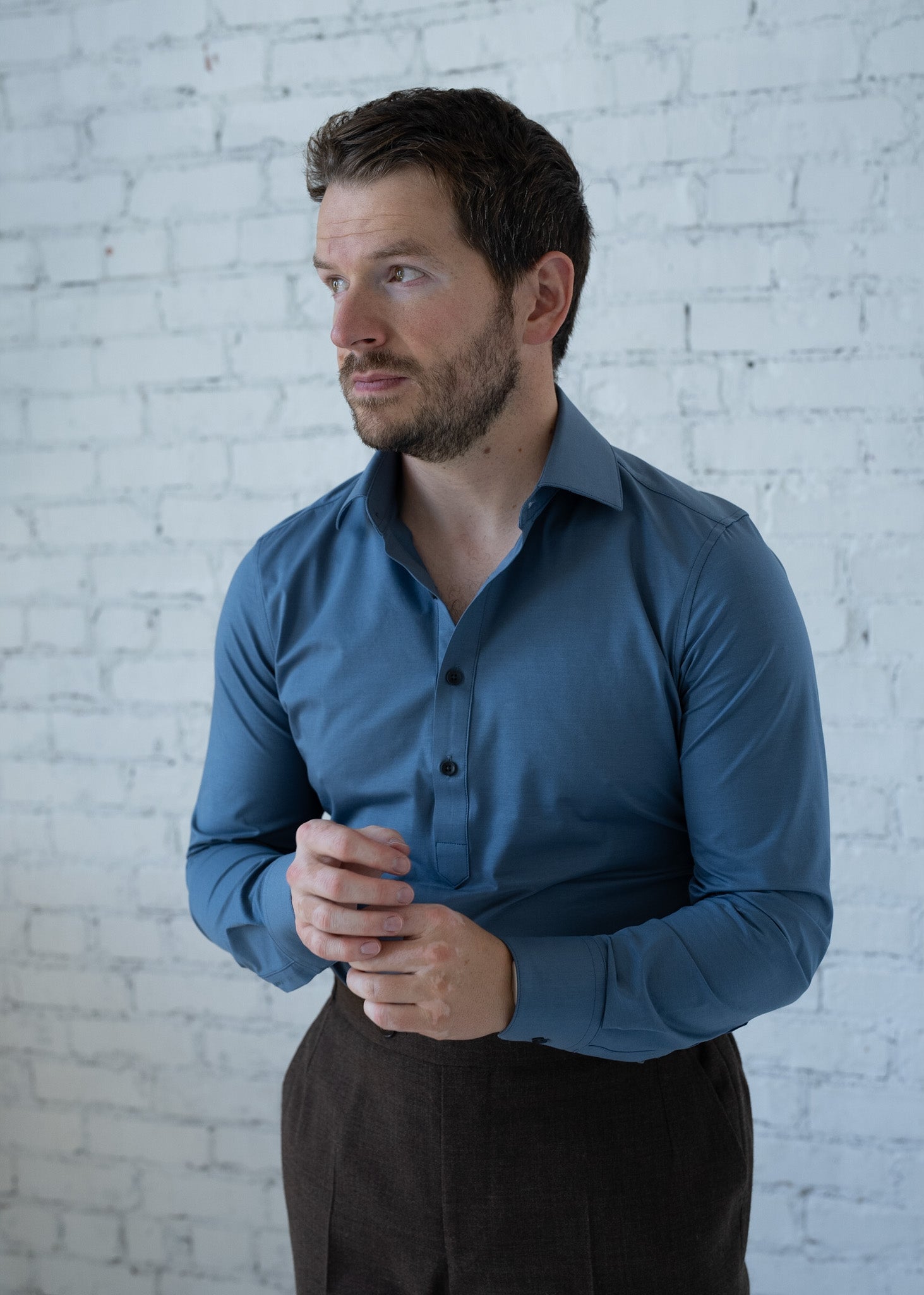 Dusty Blue Stretch Everywhere Shirt