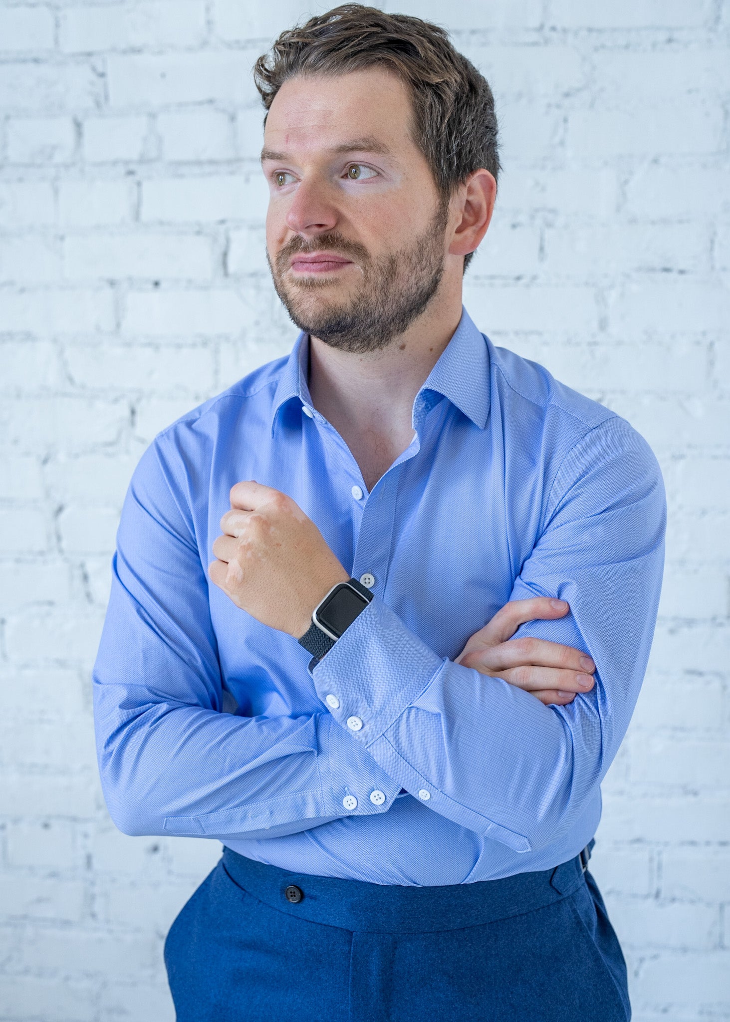 Light Blue Herringbone Everywhere Shirt