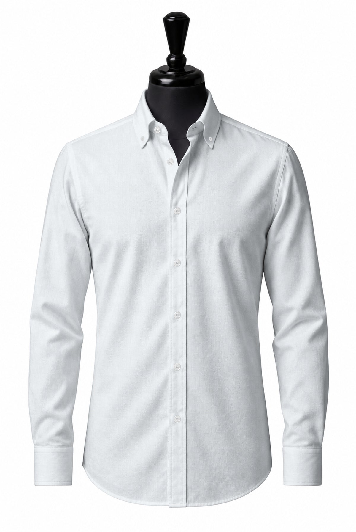 White Pinpoint Oxford Shirt — SH-3 front — FM06100