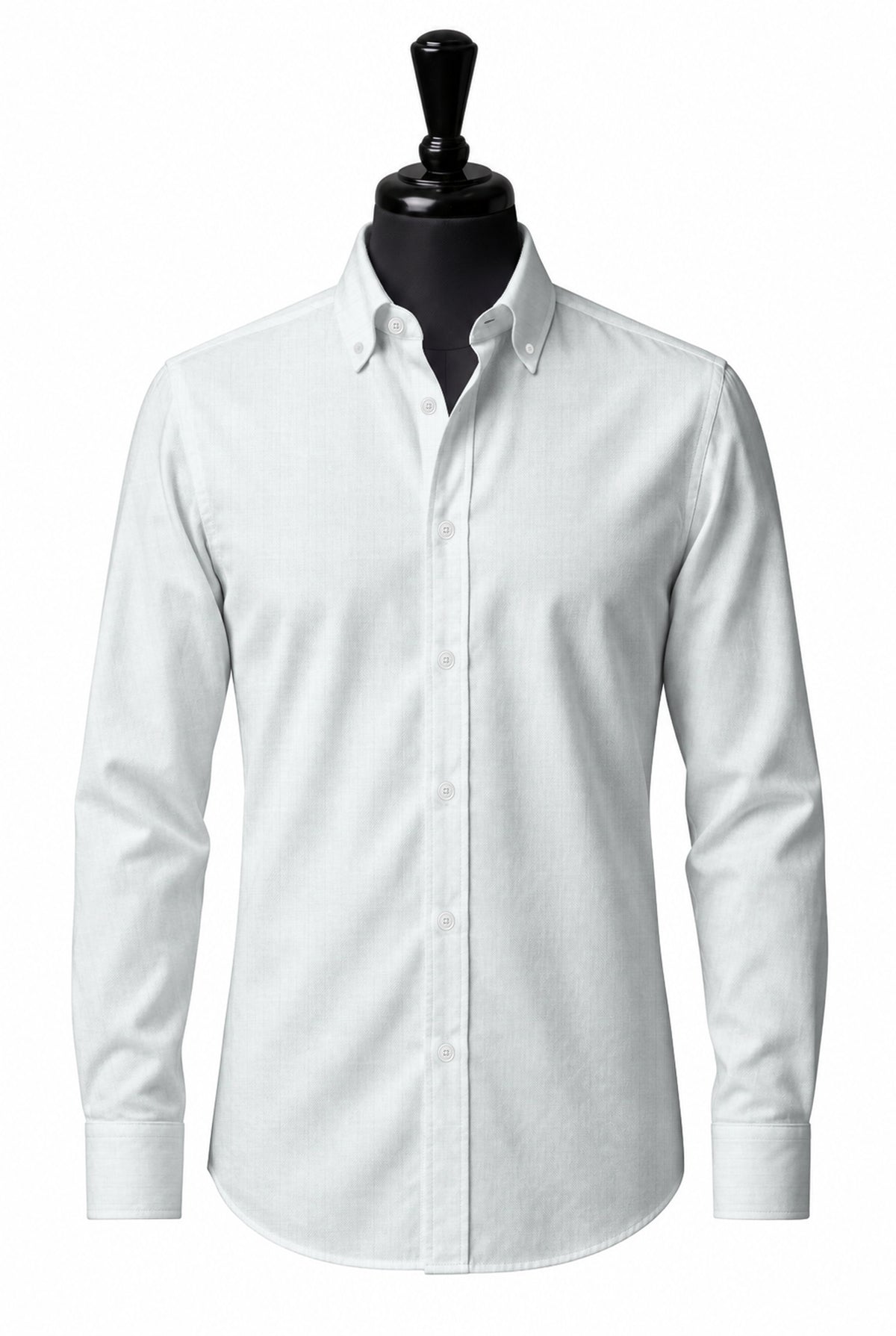 White Herringbone Shirt — SH-3 front — FM06300
