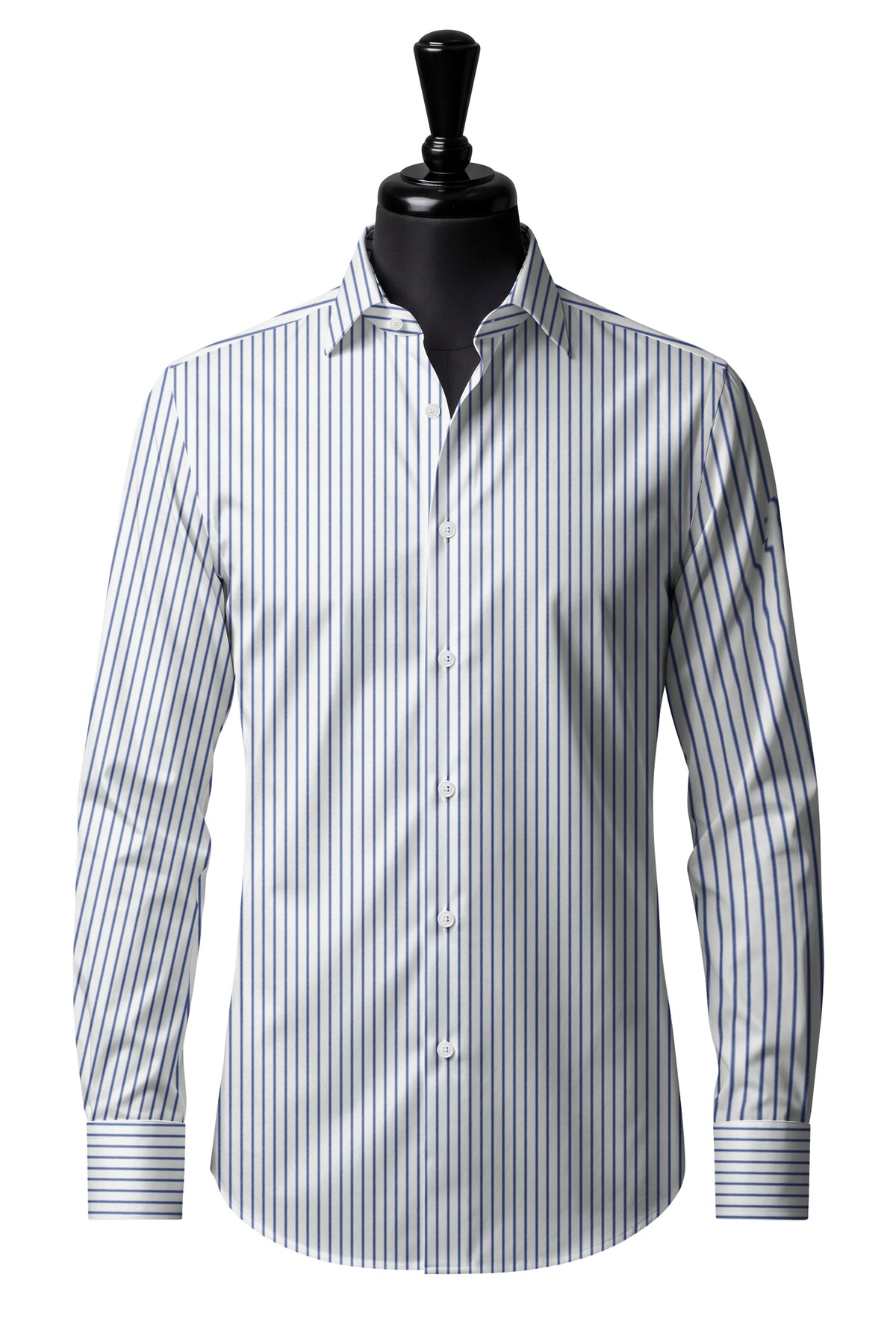 Navy Chalk Stripe Shirt — SH-1 front — FM19182