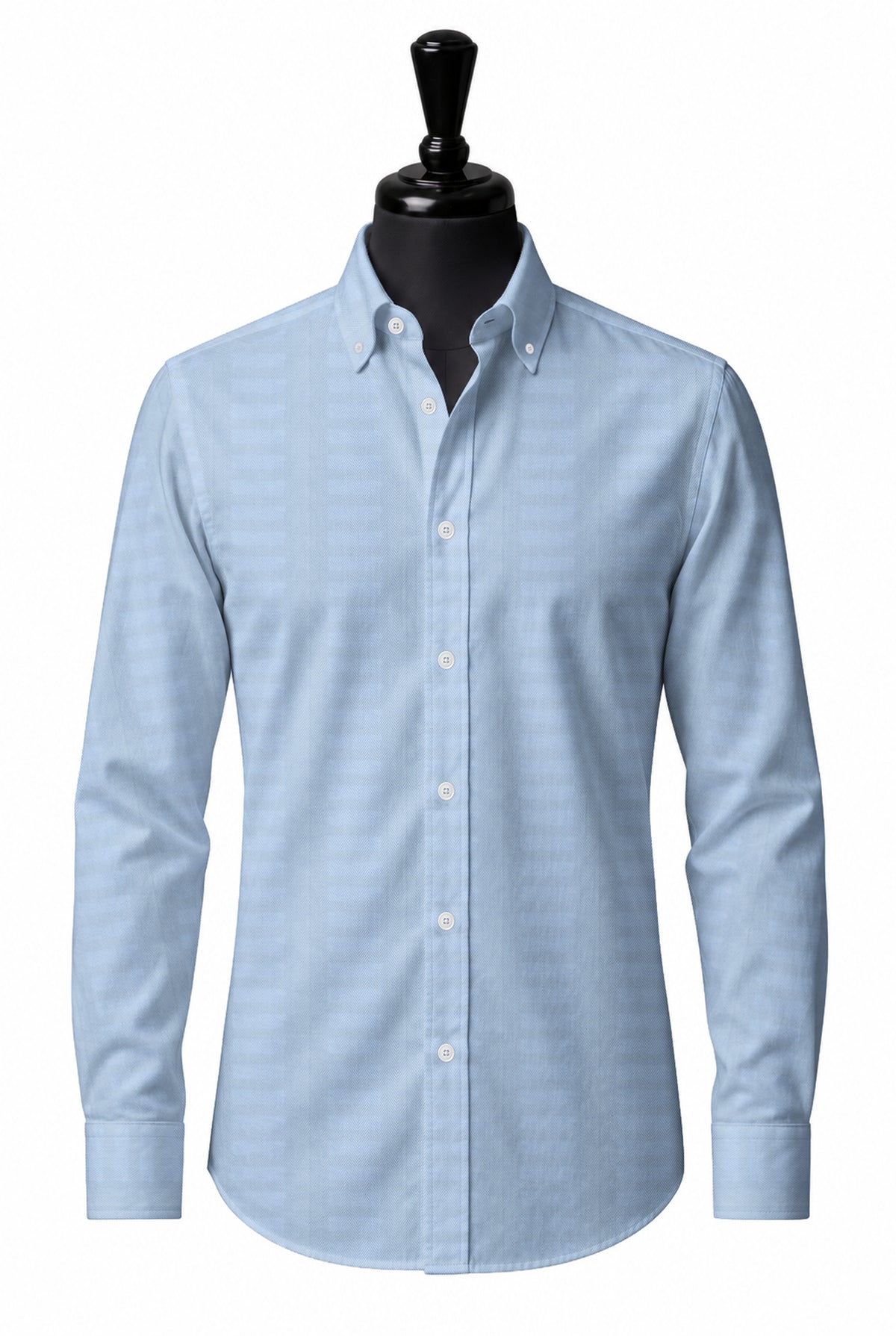 Sky Blue Herringbone Stripe Shirt — SH-3 front — FM19734