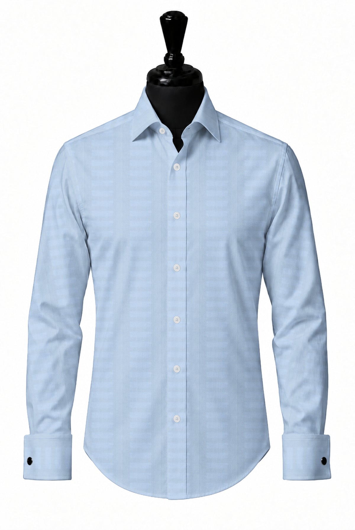 Sky Blue Herringbone Stripe Shirt — SH-4 front — FM19734