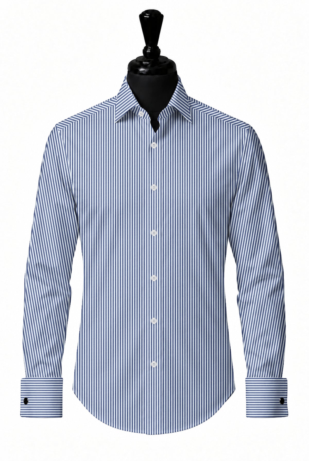 Navy London Stripe Shirt — SH-4 front — FM19759