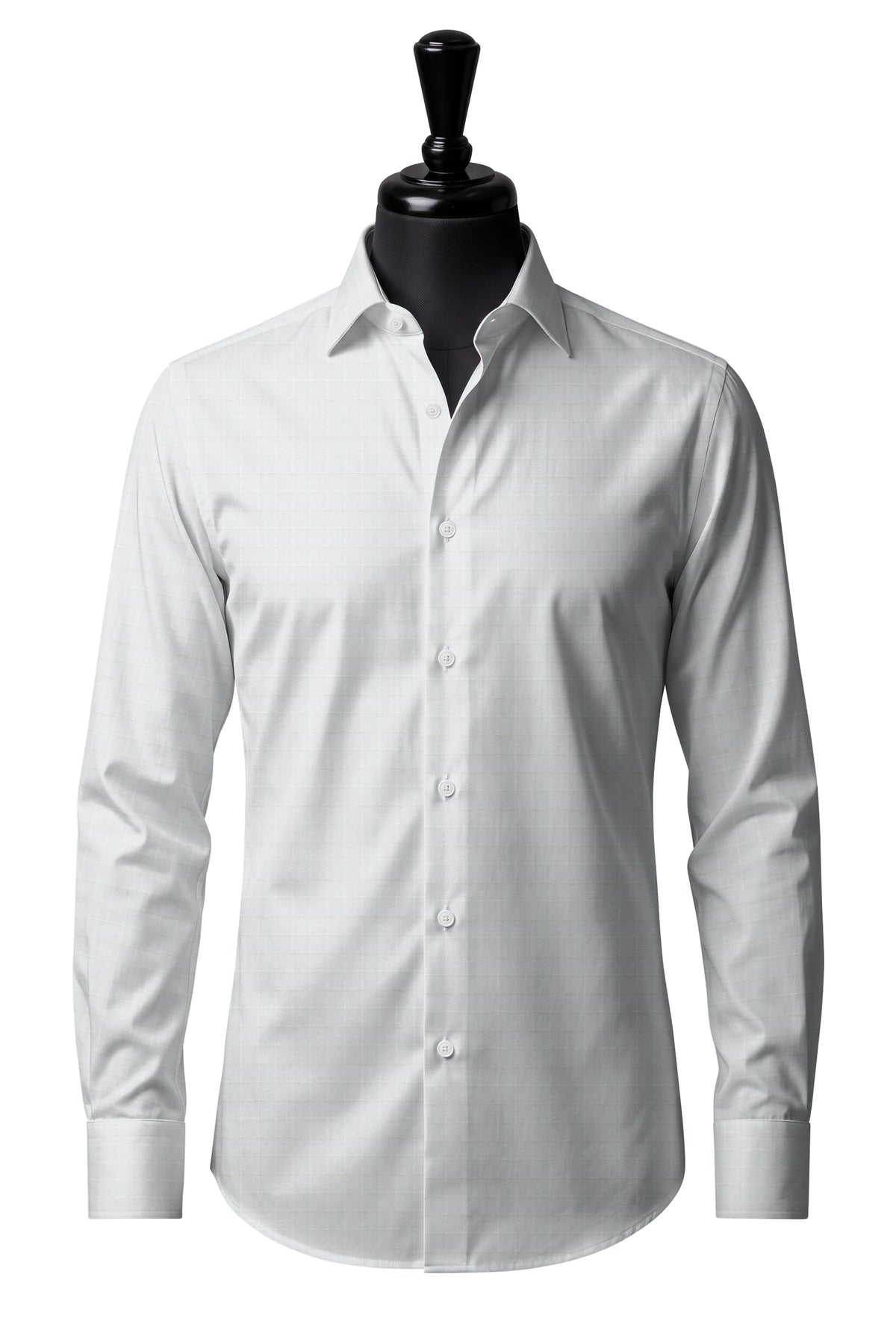 White Dobby Check Shirt — SH-1 front — FM19917