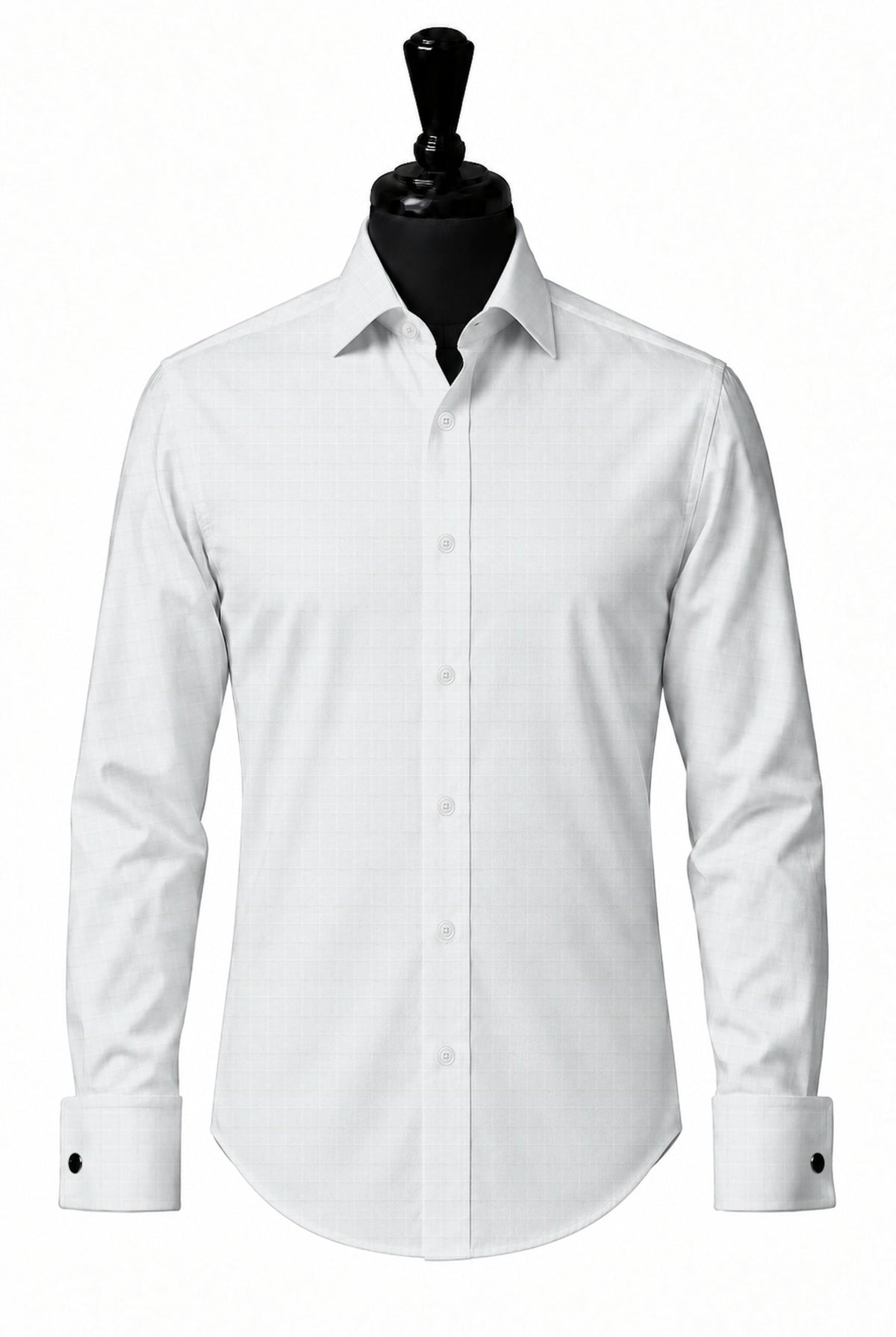 White Dobby Check Shirt — SH-4 front — FM19917