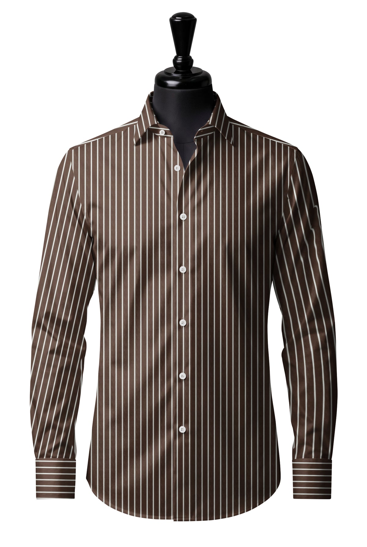 Royal Caribbean Gold Brown Chalk Stripe Shirt — SH-1 front — FM85590