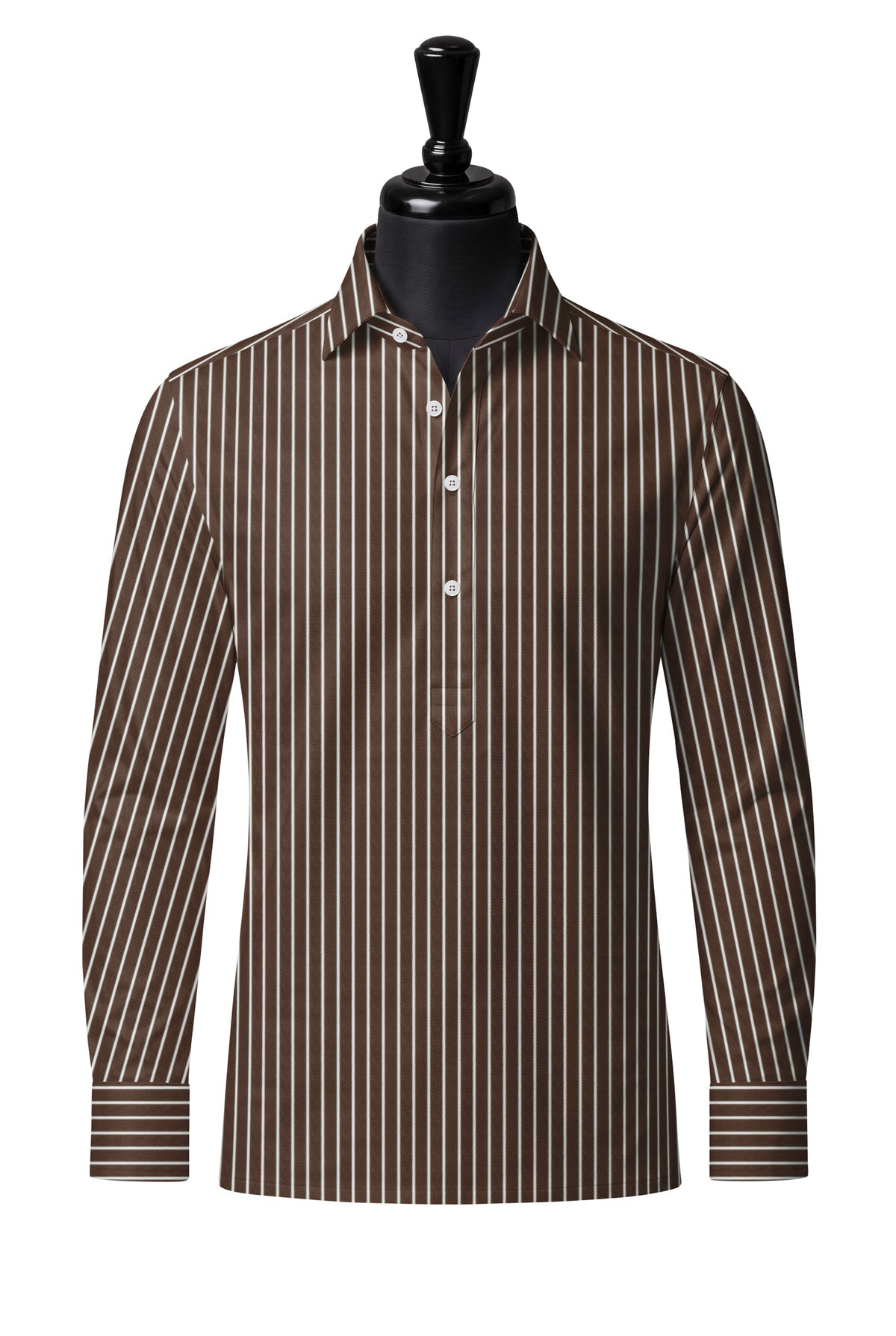 Royal Caribbean Gold Brown Chalk Stripe Shirt — SH-2 front — FM85590