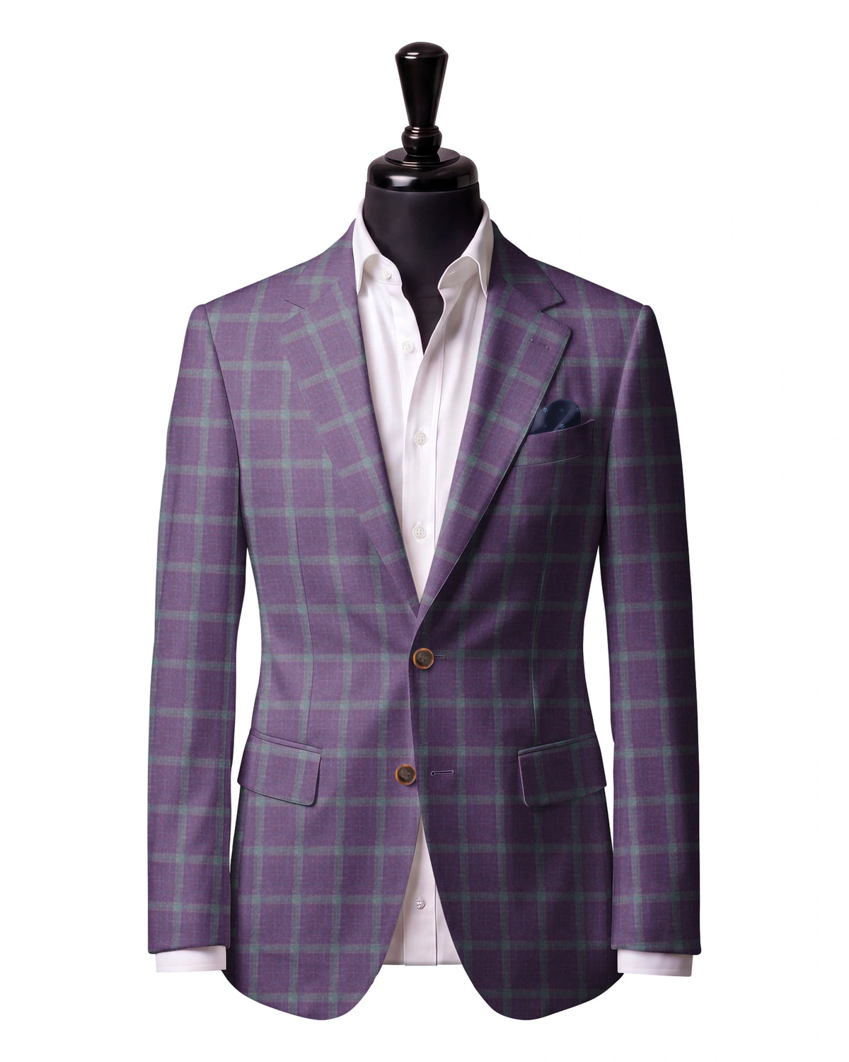 Purple Windowpane Sport Jacket — Gladson 265703 — J1 — two-button notch lapel with straight flap pockets