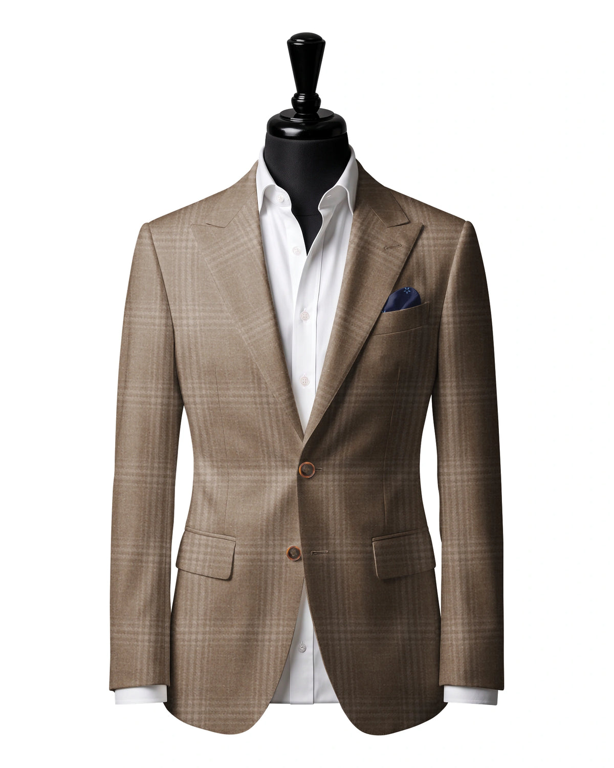 Beige Check Sport Jacket — Matsuki 28915 — J2 — two-button peak lapel with straight flap pockets