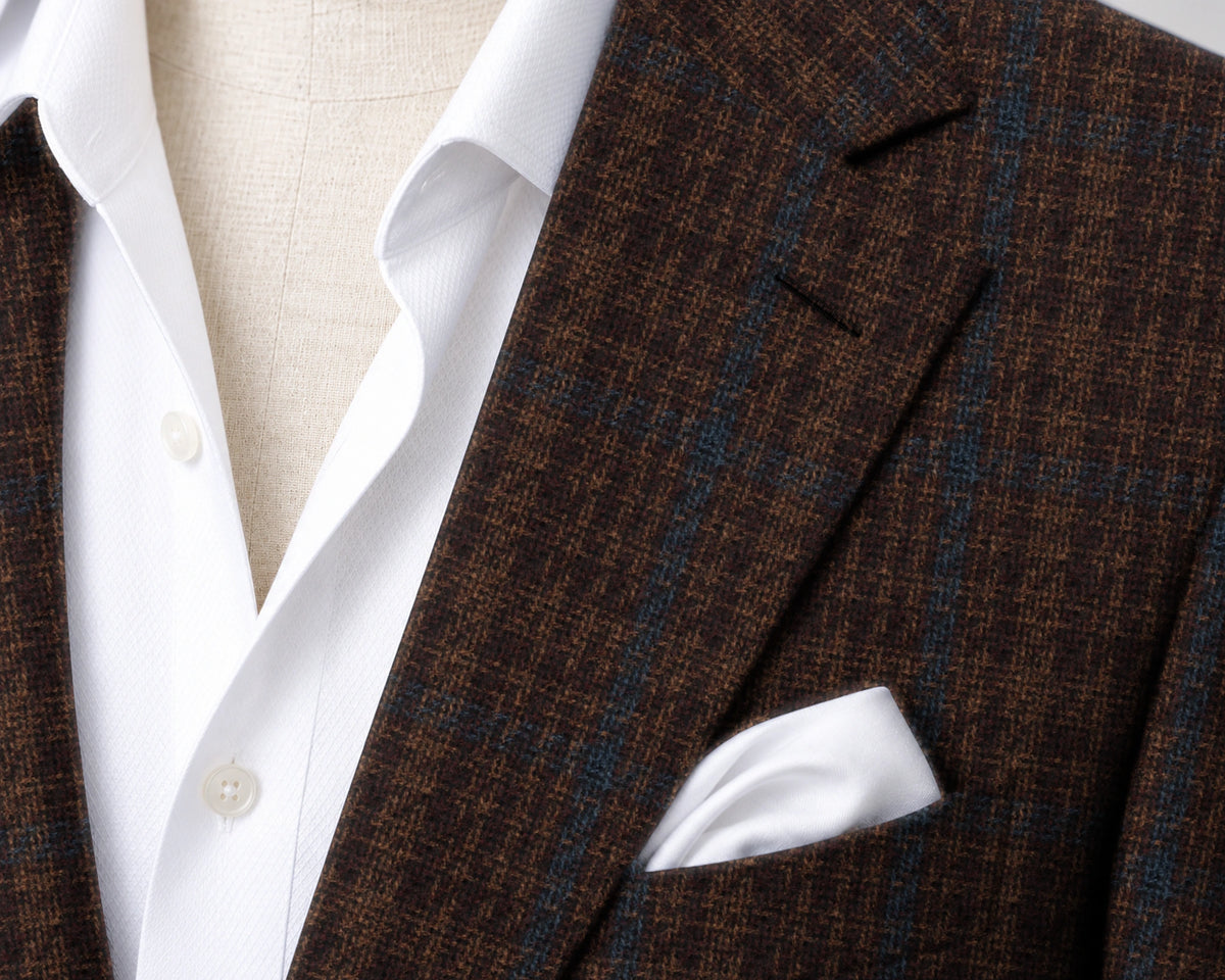 Rust multicolor check Sport Jacket — fabric detail