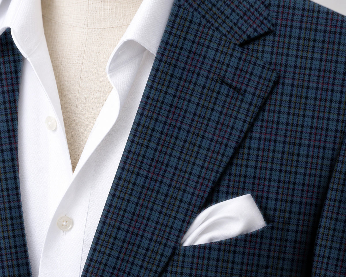 Cobalt Blue Check Sport Jacket — fabric detail