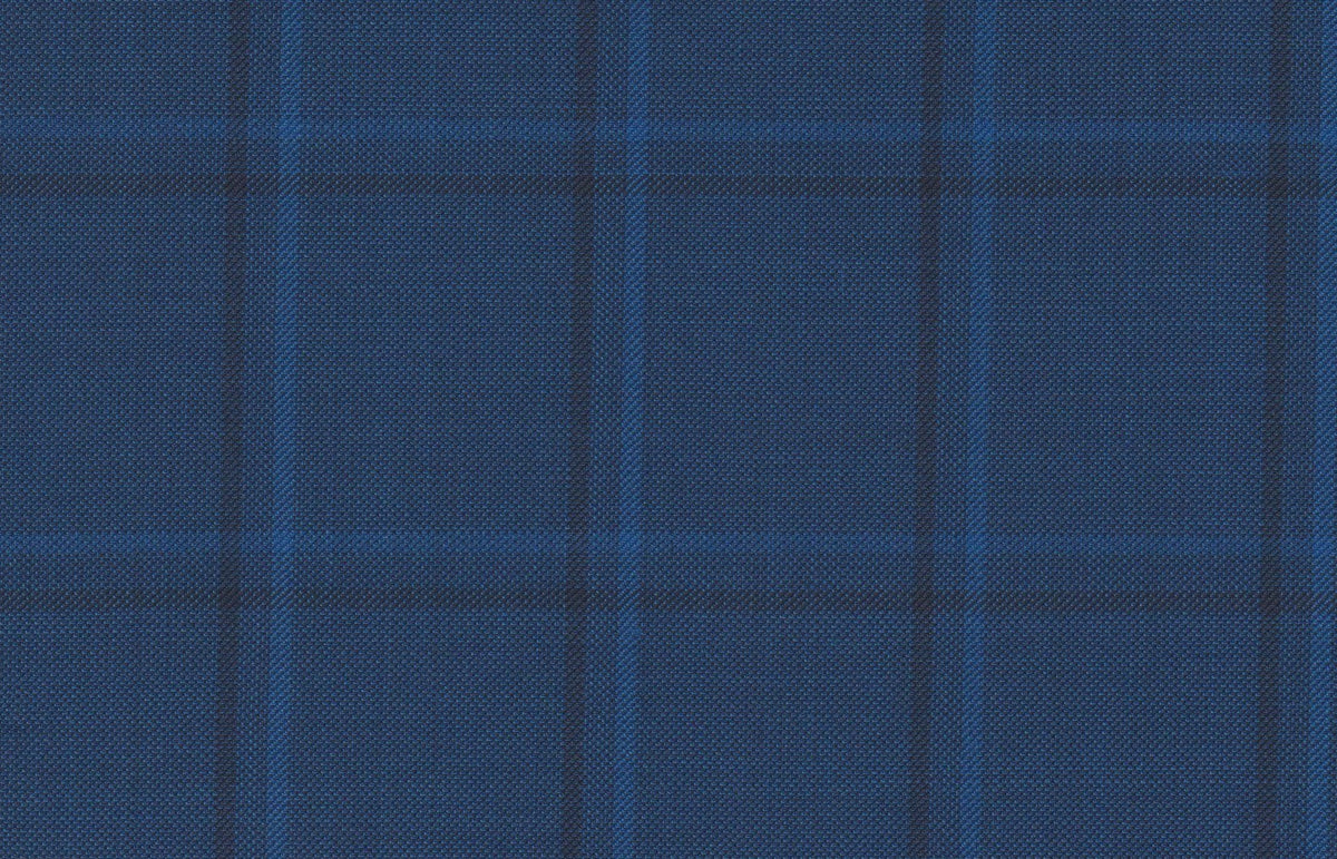 Cobalt Windowpane Sport Jacket — cloth swatch