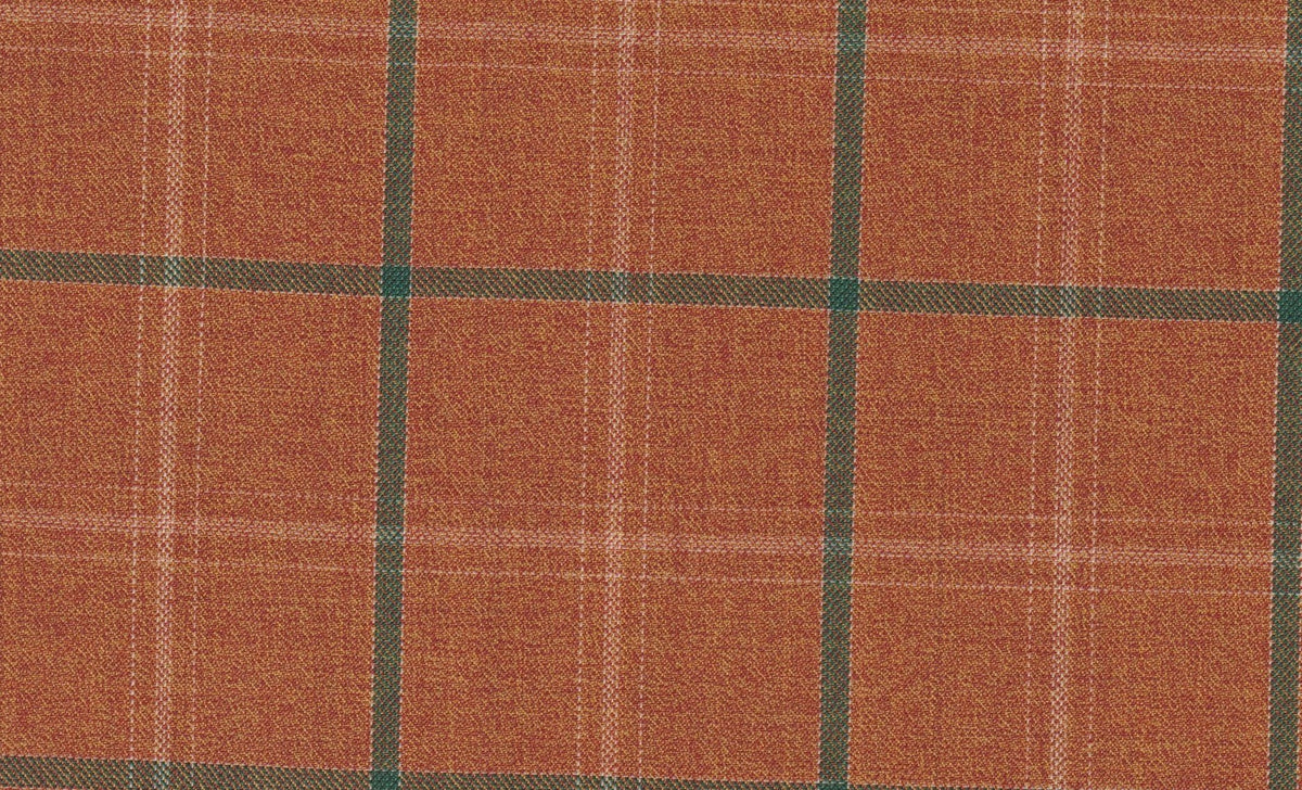 Orange & Green Windowpane Sport Jacket — cloth swatch