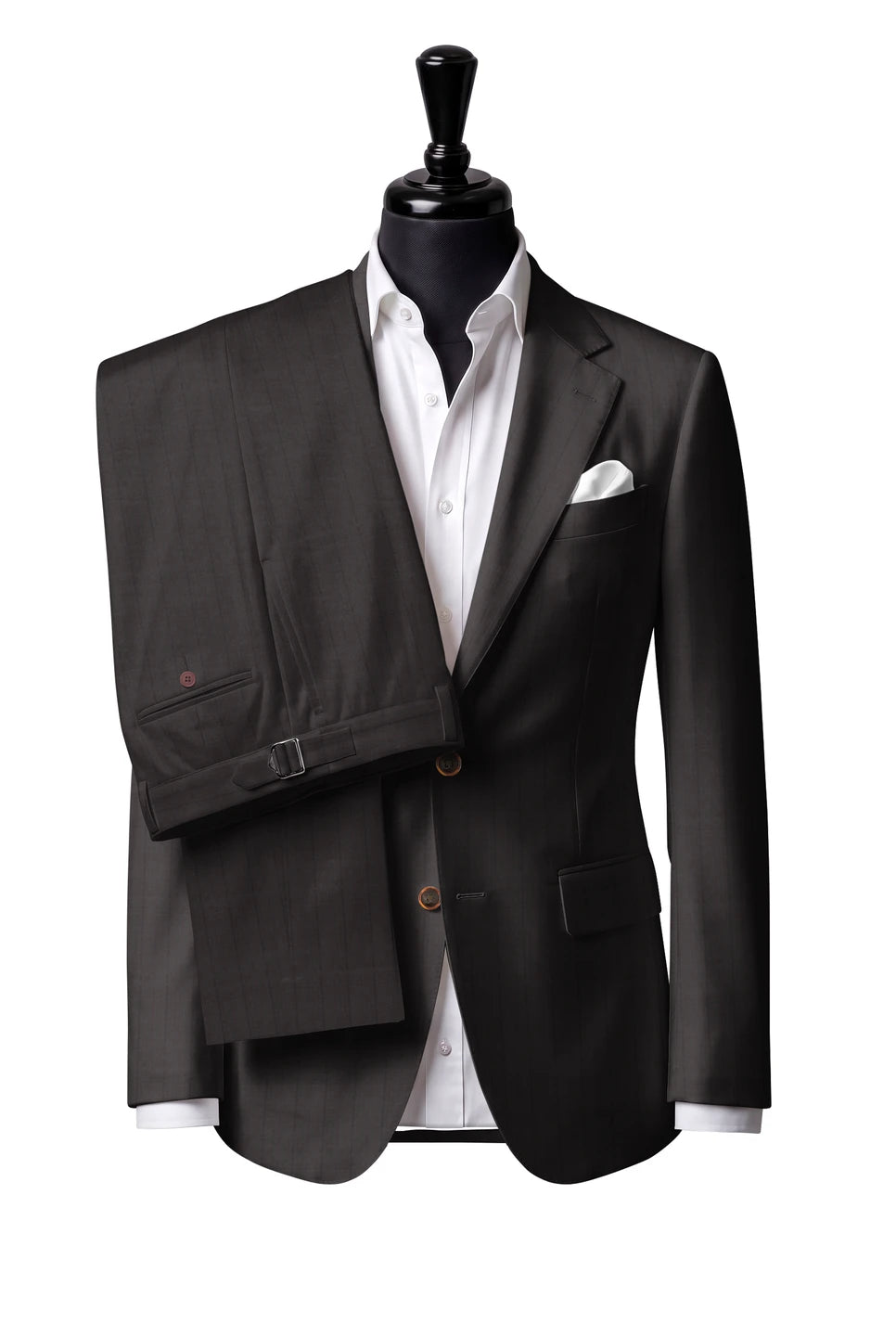 Brown Fine Stripe Suit — Style 1