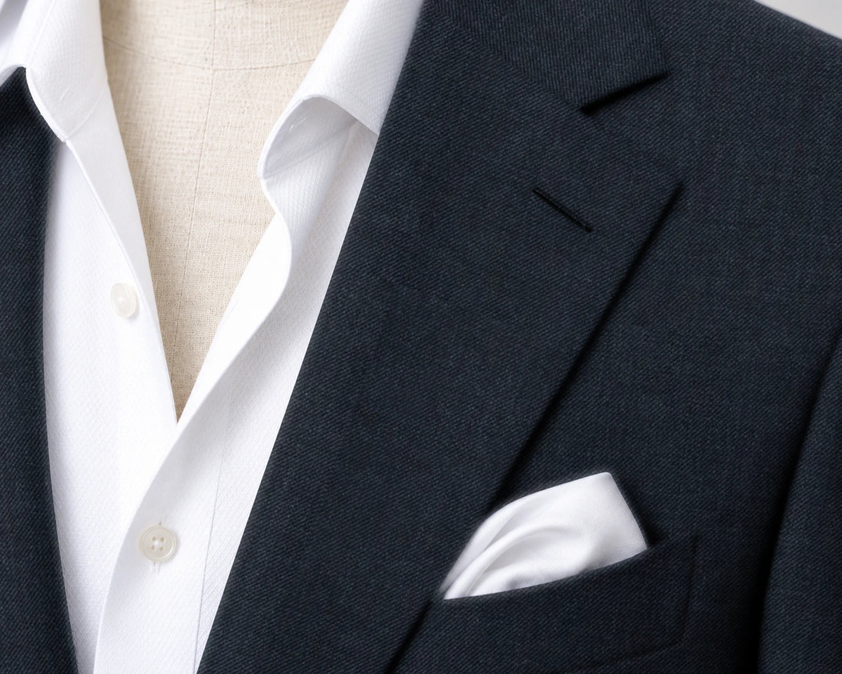 Blue Melange Suit — fabric detail
