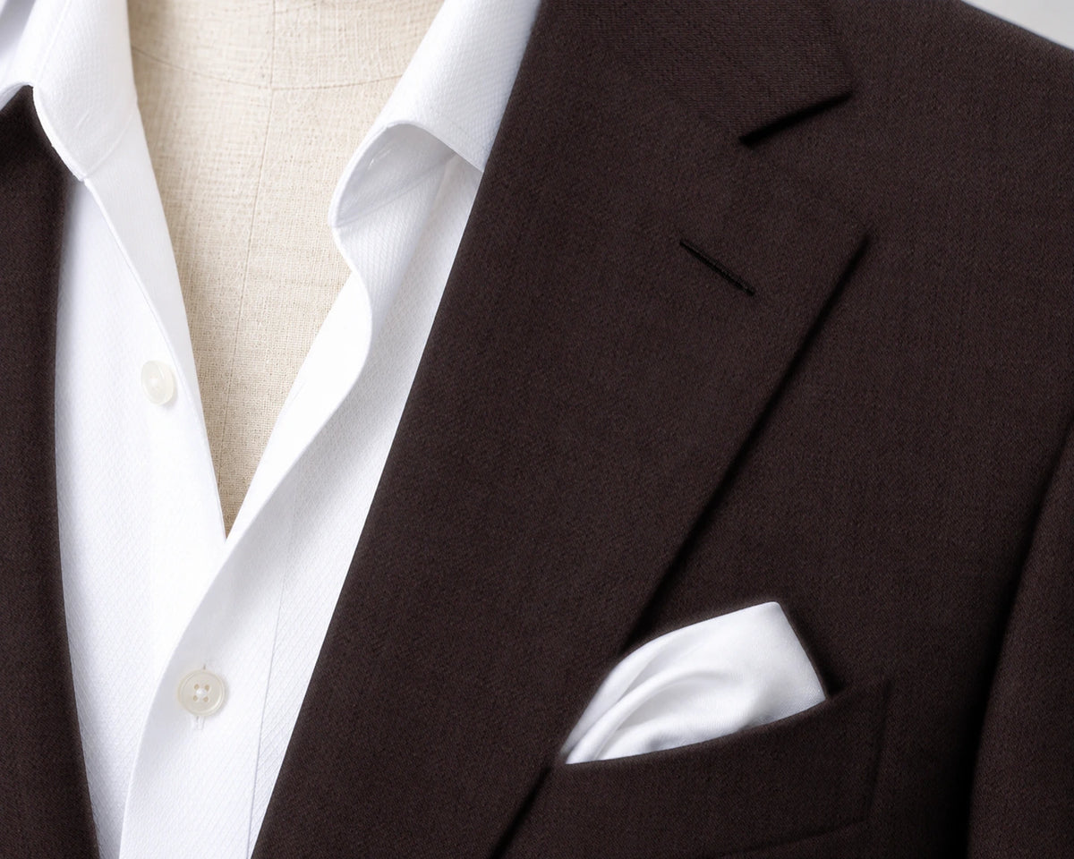 Tallia Brown Twill Suit — fabric detail
