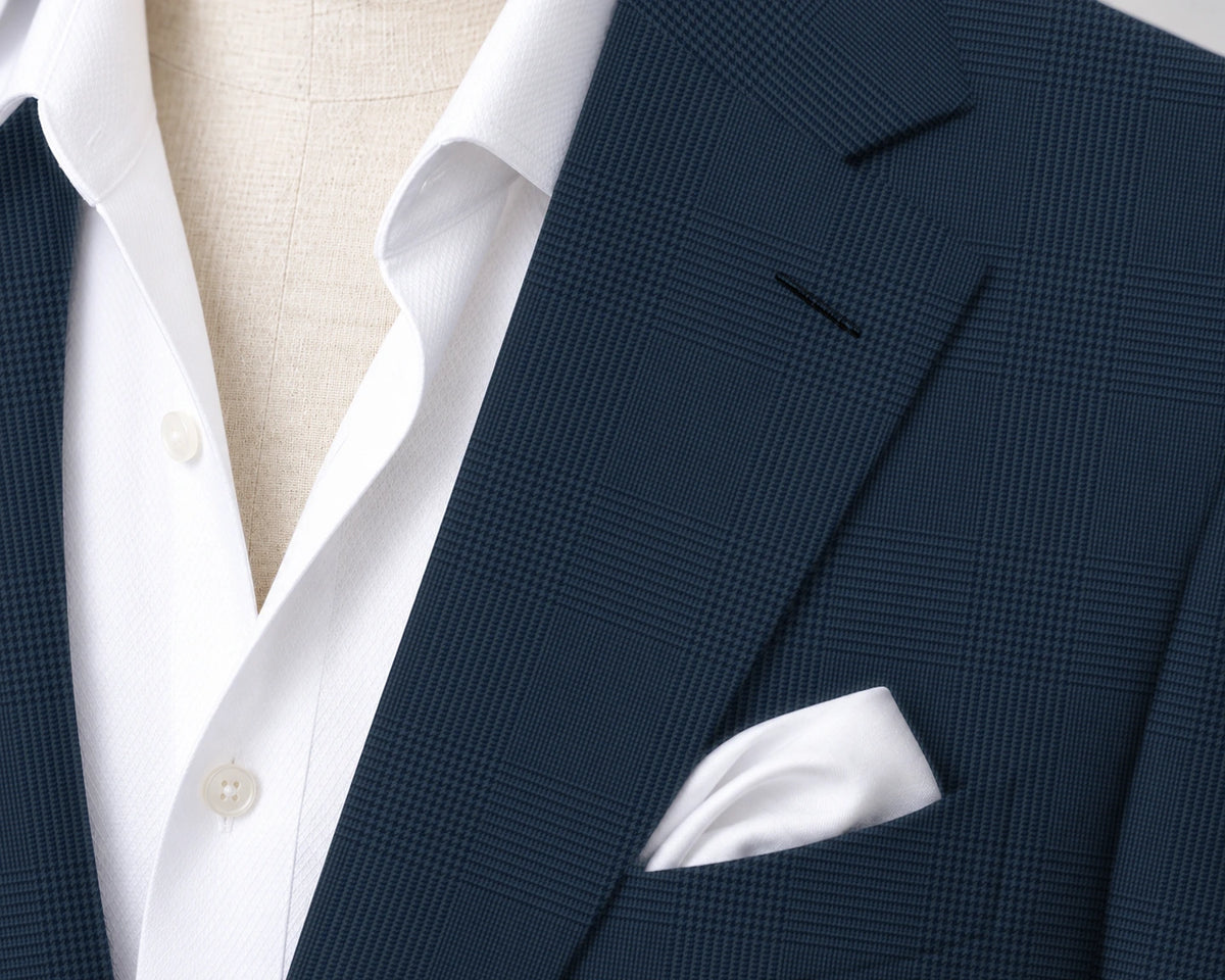 Blue Glen Check Suit — fabric detail