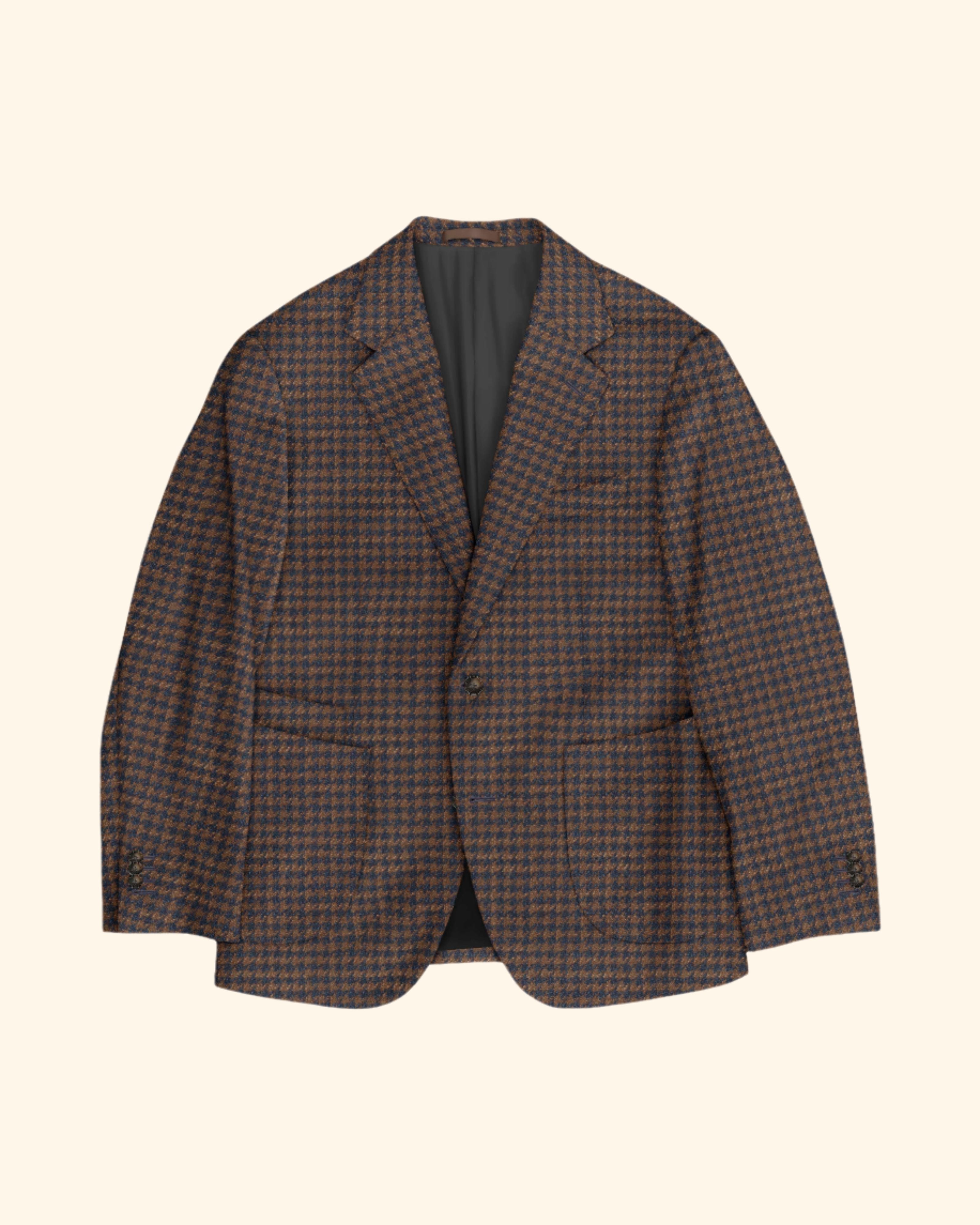 Bold Brown and Blue Houndstooth Sport Jacket