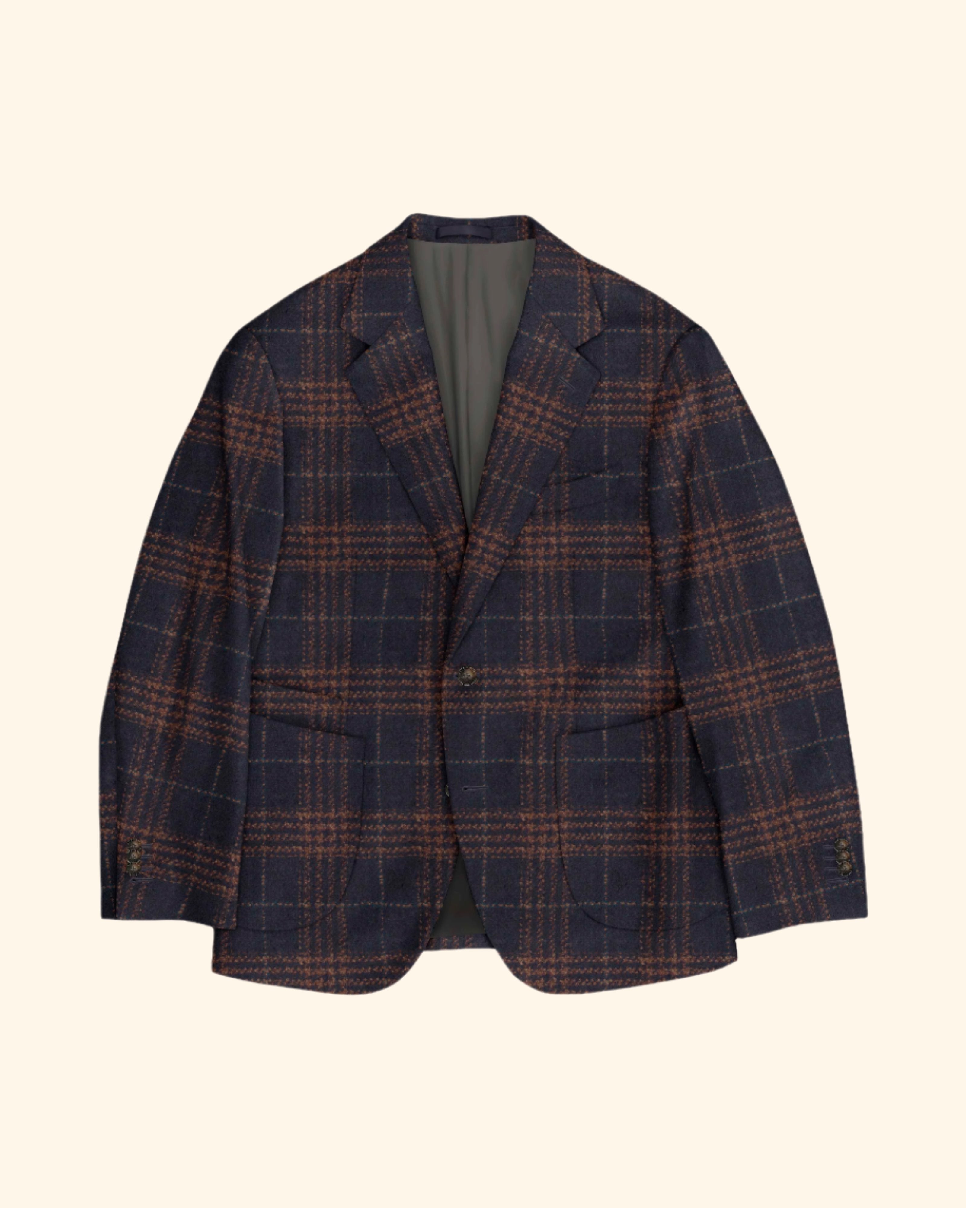 Navy and Brown Plaid Sport Jacket