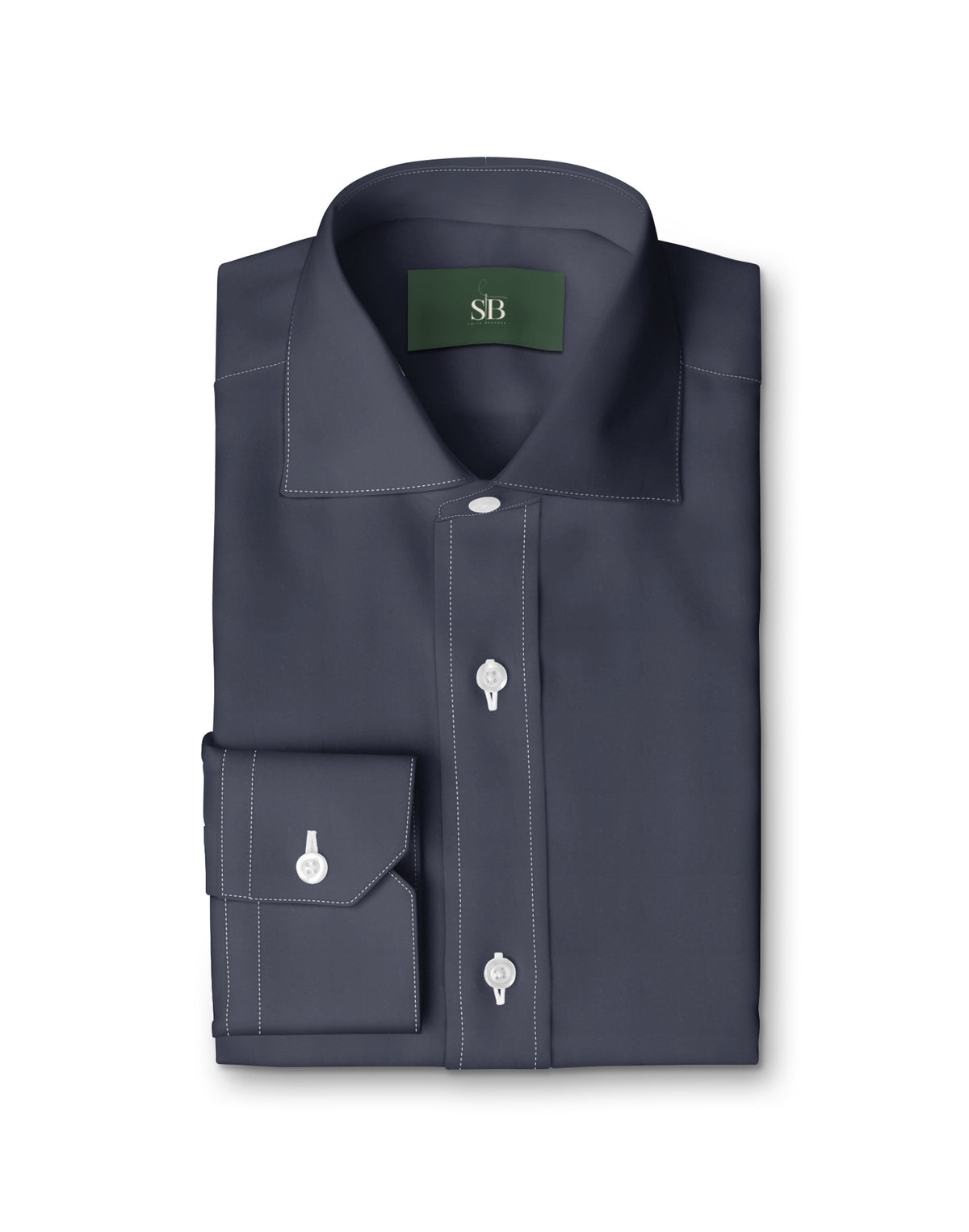 Navy Broadcloth Shirt — folded shirt — FM06008