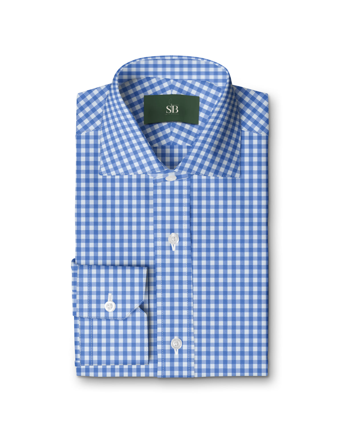 Blue Small Gingham Shirt — folded shirt — FM19762