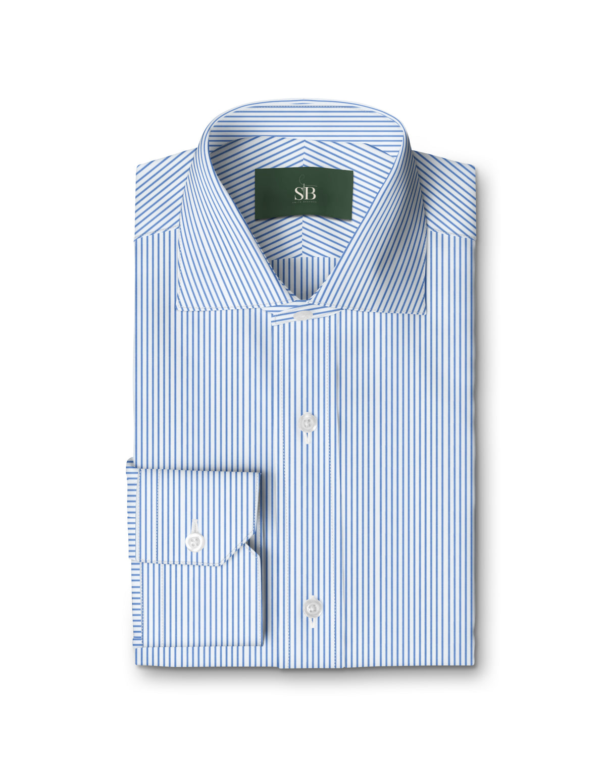 Blue Chalk Stripe Shirt — folded shirt — FM19806