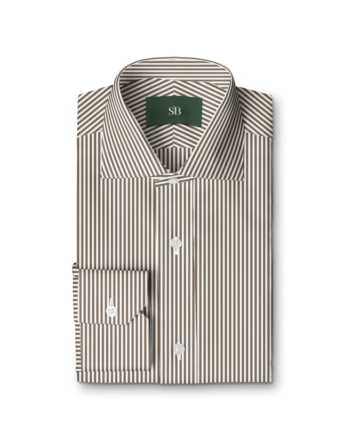 Royal Caribbean Silver Brown London Stripe Shirt — folded shirt — FM84656