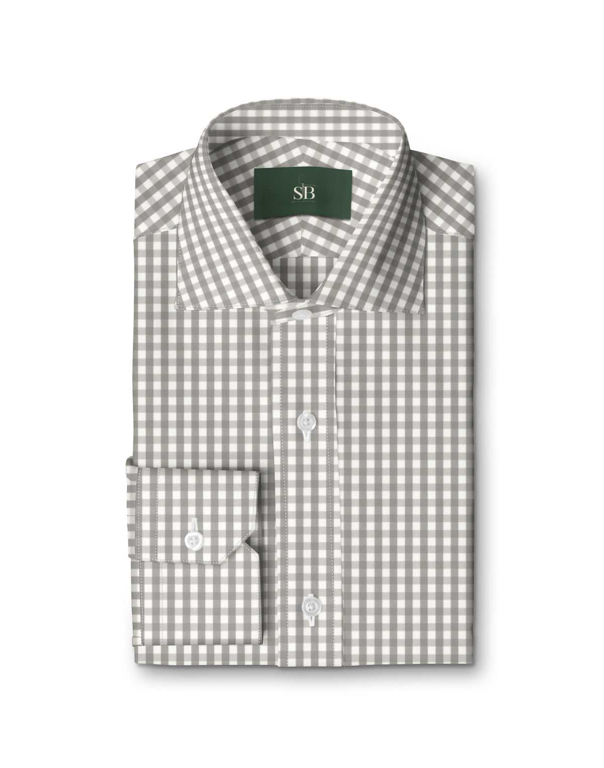Royal Caribbean Silver Grey Gingham Shirt — folded shirt — FM84738