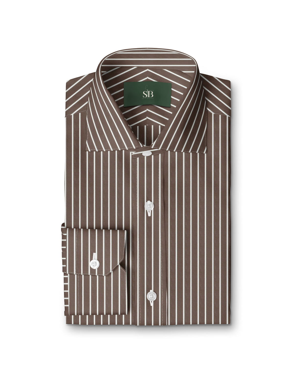 Royal Caribbean Gold Brown Chalk Stripe Shirt — folded shirt — FM85590