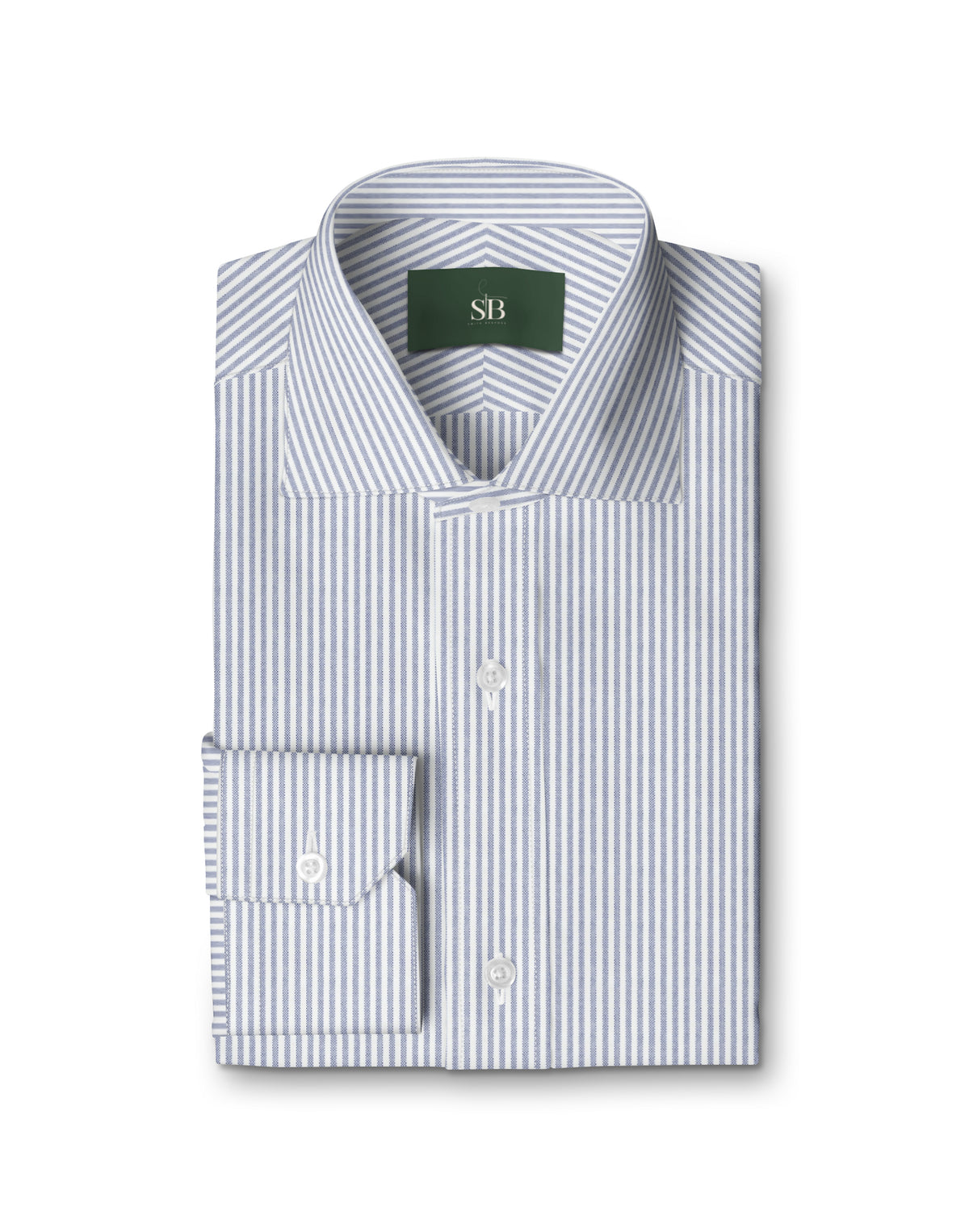Royal Caribbean Gold Navy Oxford Stripe Shirt — folded shirt — FM85817