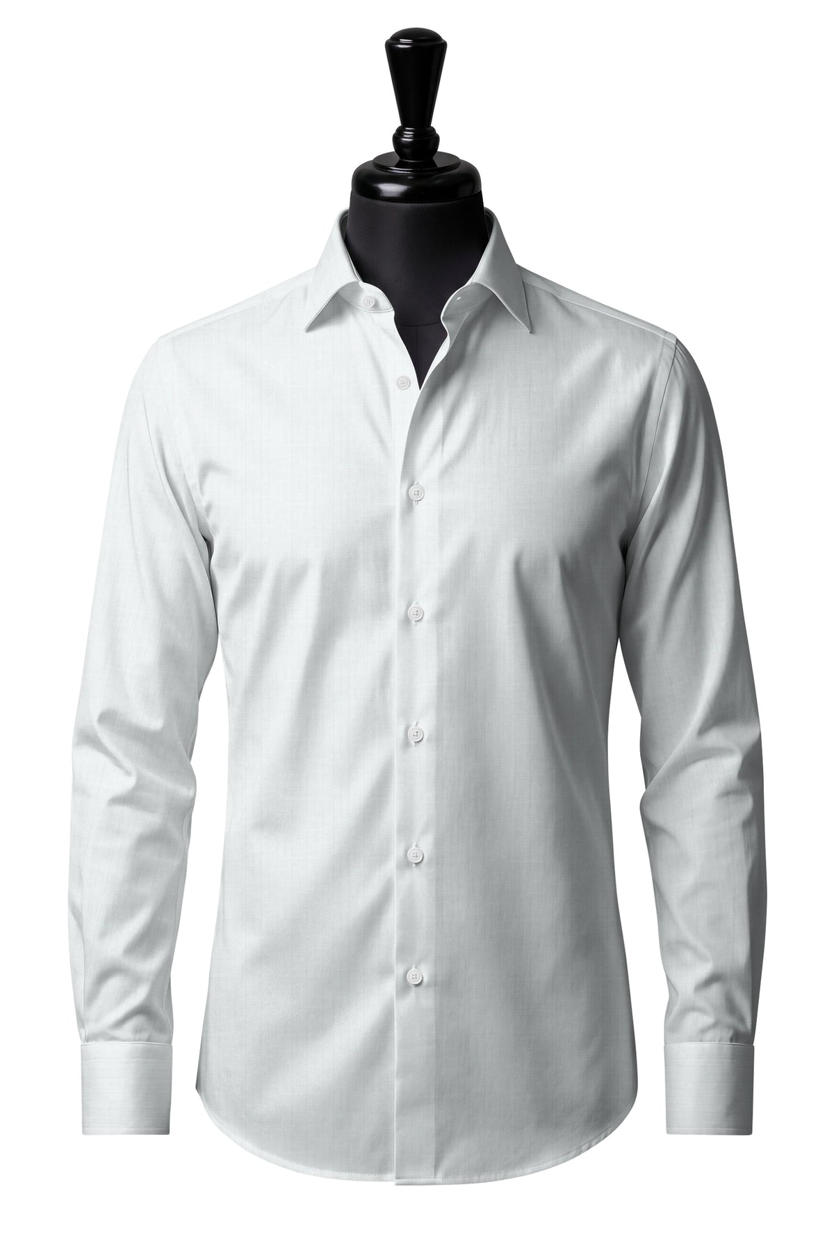White Herringbone Shirt — SH-1 front — FM06300