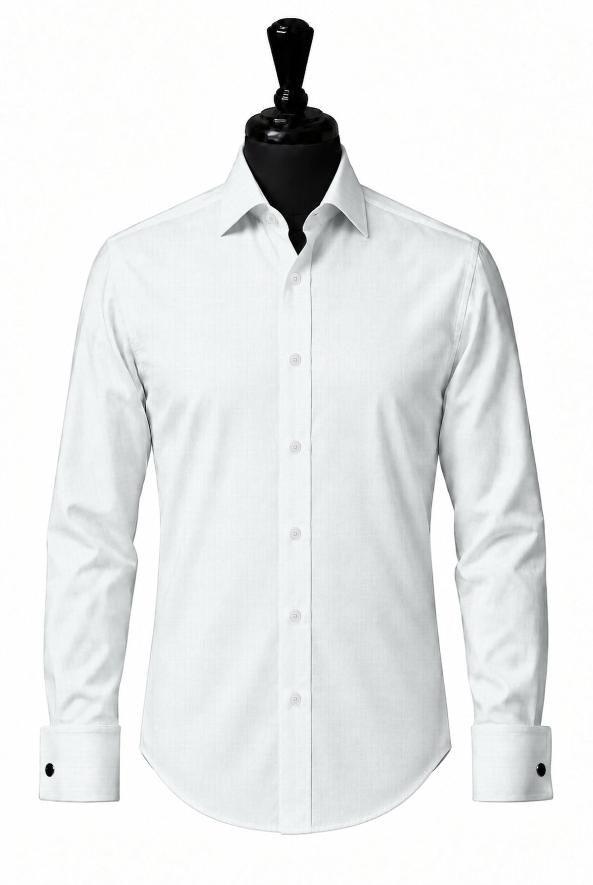 White Herringbone Shirt — SH-4 front — FM06300