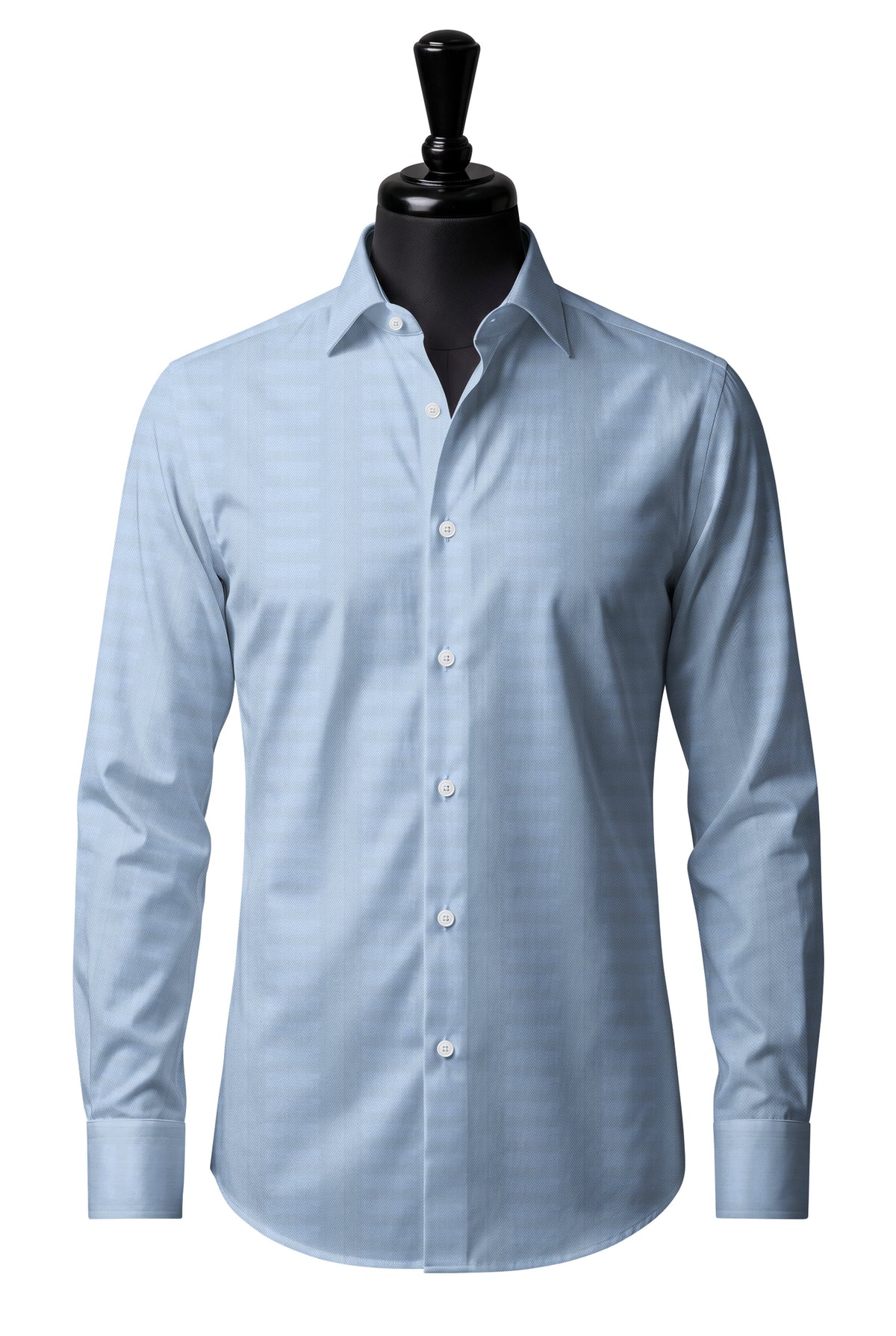 Sky Blue Herringbone Stripe Shirt — SH-1 front — FM19734