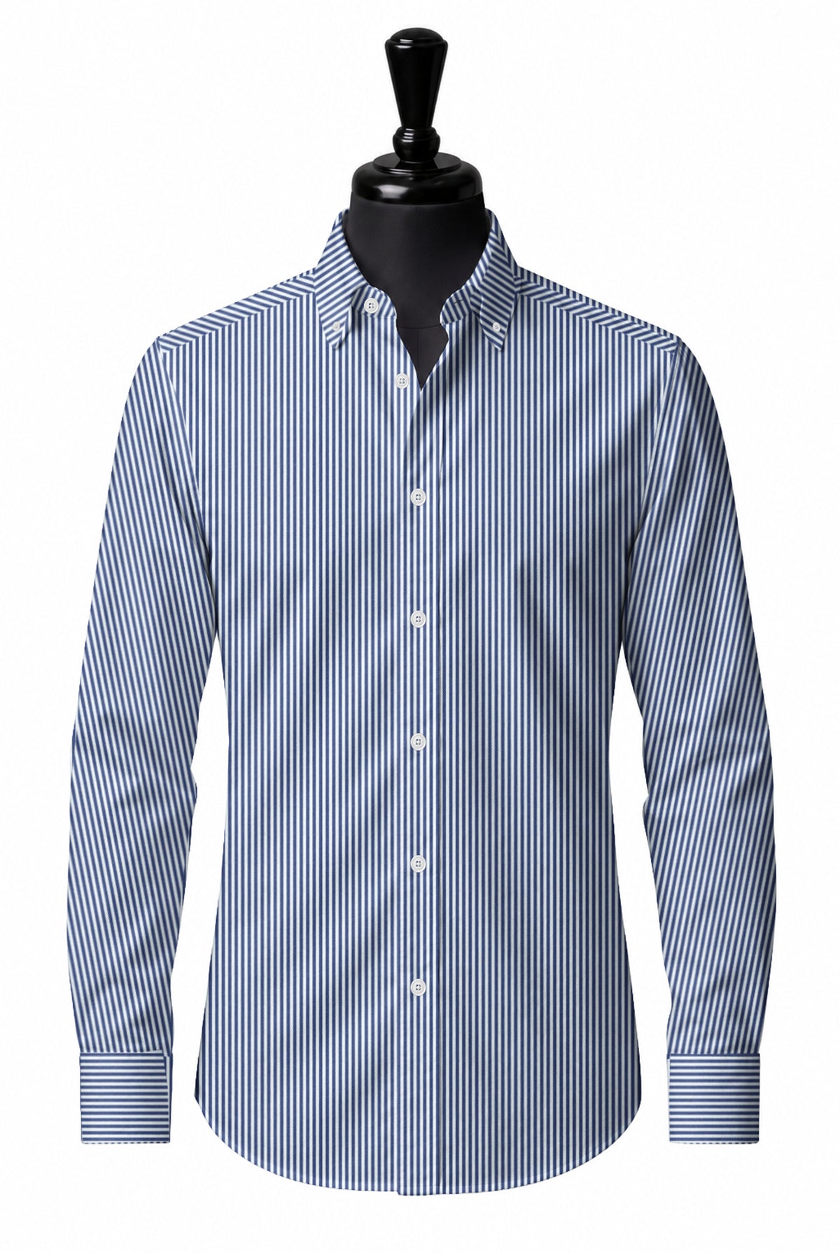 Navy London Stripe Shirt — SH-3 front — FM19759