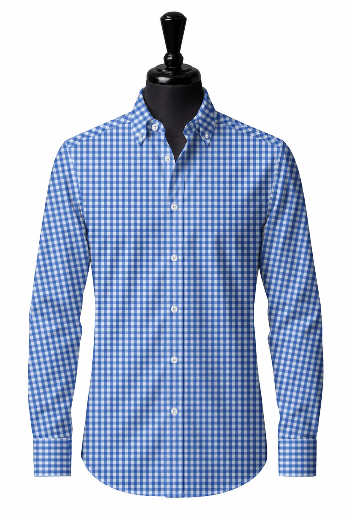 Blue Small Gingham Shirt — SH-3 front — FM19762