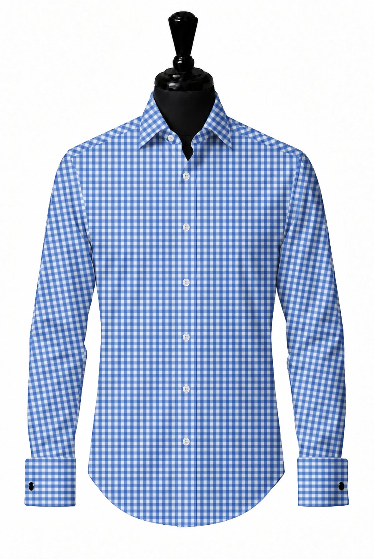 Blue Small Gingham Shirt — SH-4 front — FM19762