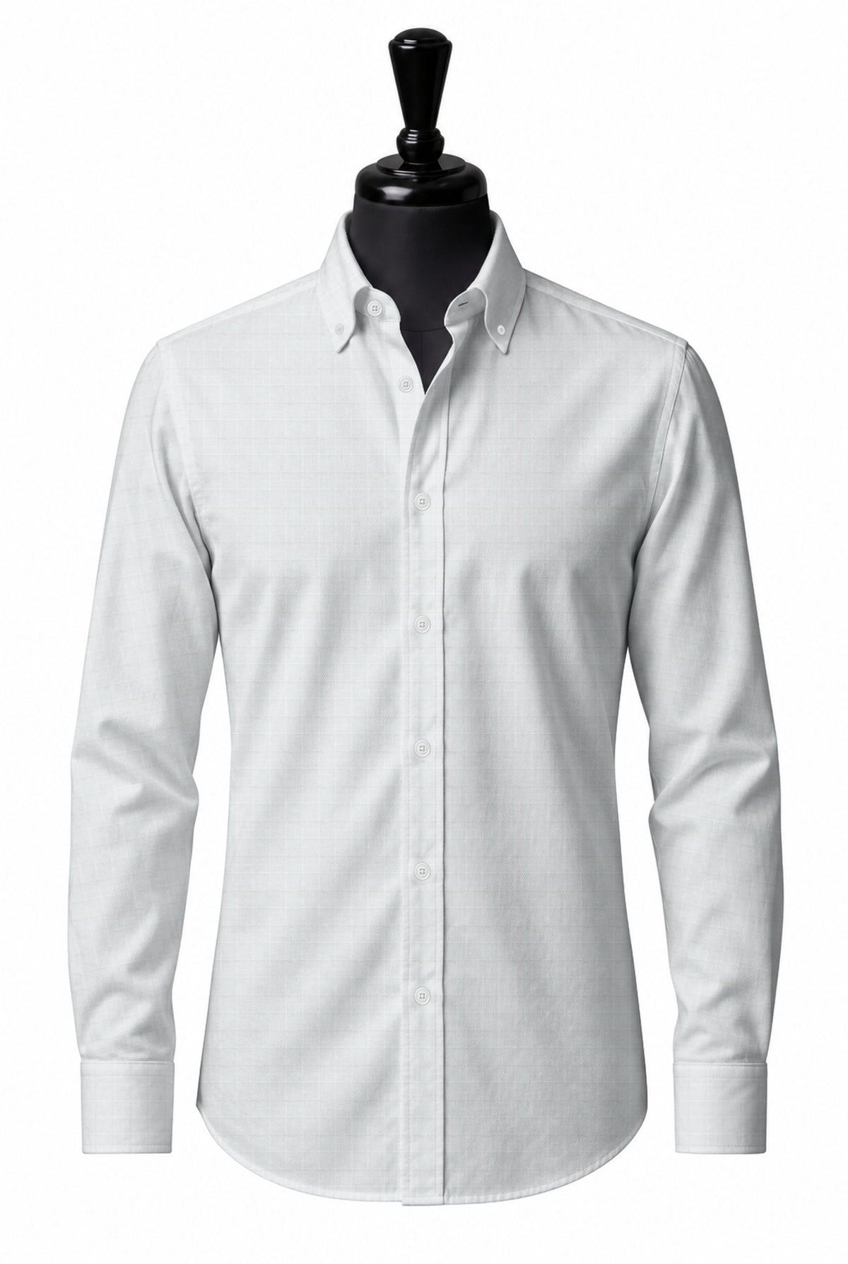 White Dobby Check Shirt — SH-3 front — FM19917